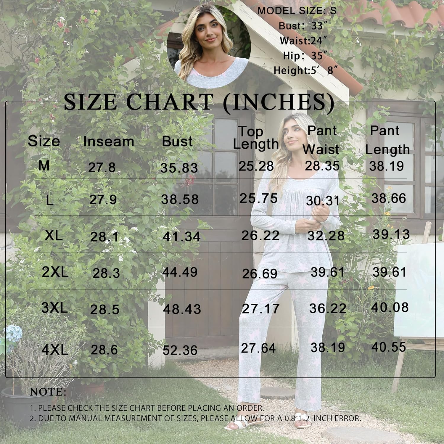 POPYOUNG Womens Pajama Set 2 Pieces Fall Long Sleeve Pjs Winter Ladies Pajamas Lounge Sleepwear with Pockets - Image 5