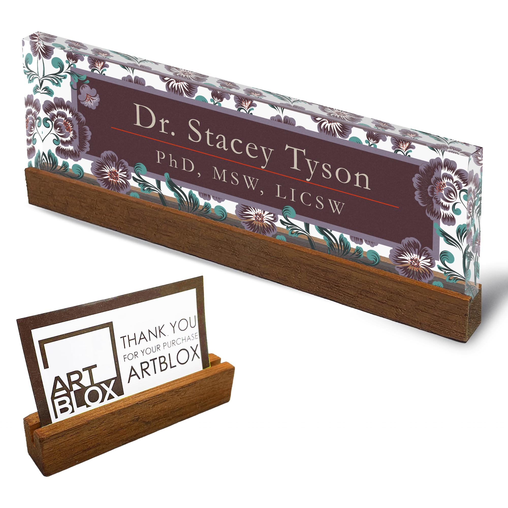 Placa De Nombre Personalizada Para Escritorio De Oficina, Diseño De Mármol Sobre Vidrio Acrílico, Bonita Promoción