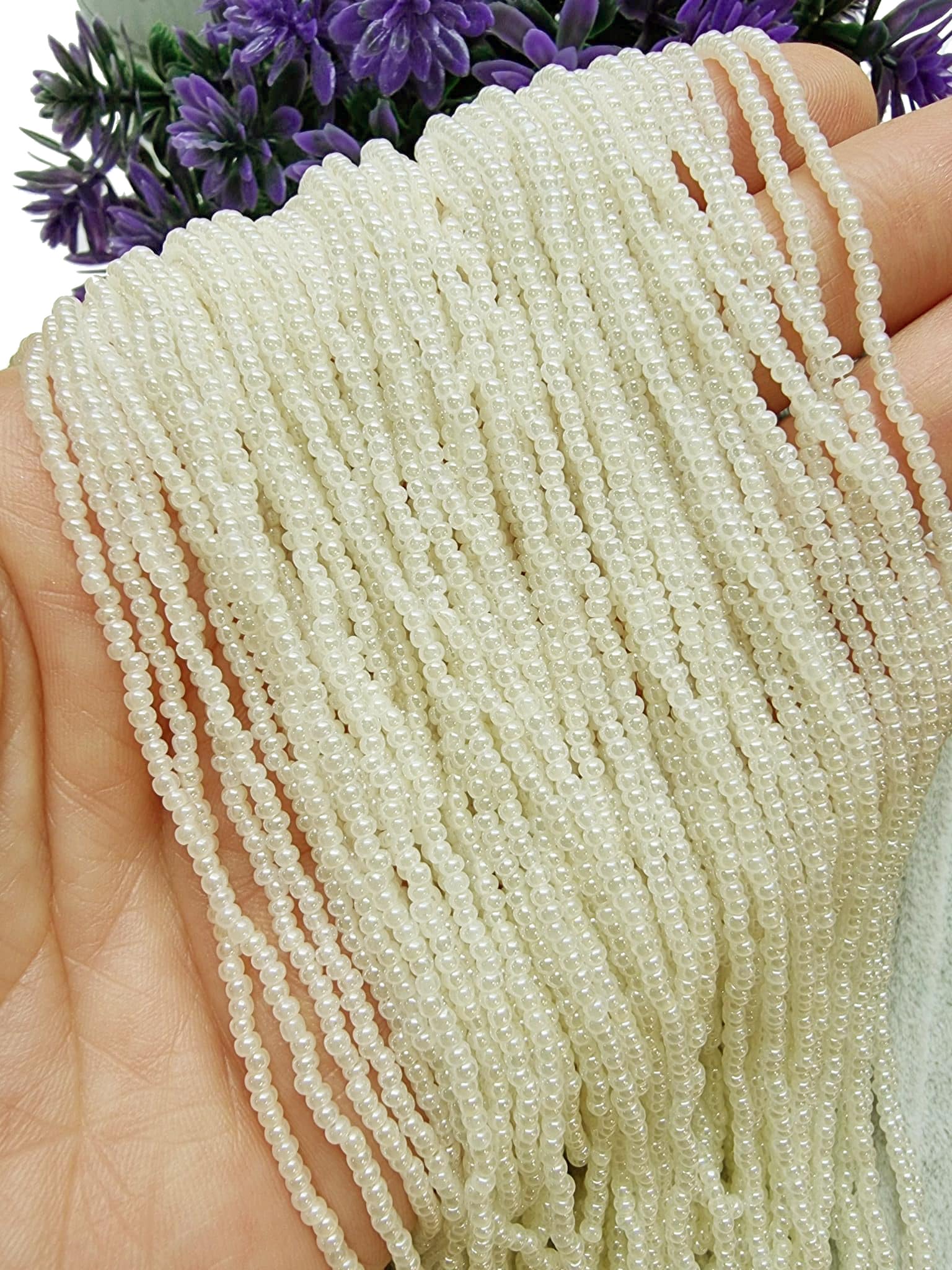 Perlin 2 mm seed beads, glass beads, Indian beads, seed beads, pony beads, Preciosa Ornela, Czech 11/0 on several strands - Image 2