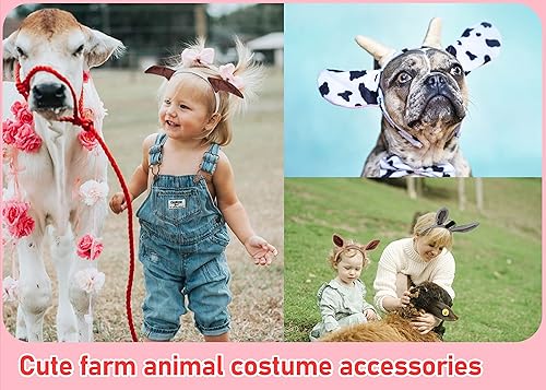 Miniatura 4 de 12 diademas de orejas de animales de granja a granel para niños y adultos, fiesta de cumpleaños