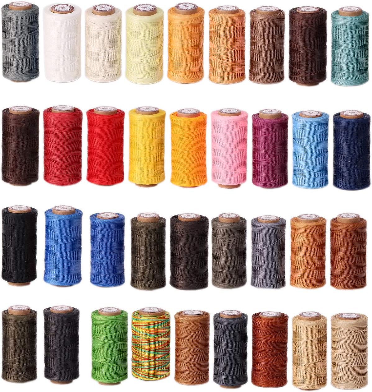 36 Colors Flat Wax Thread, Leather Sewing Waxed ThreadPractical Long Stitching