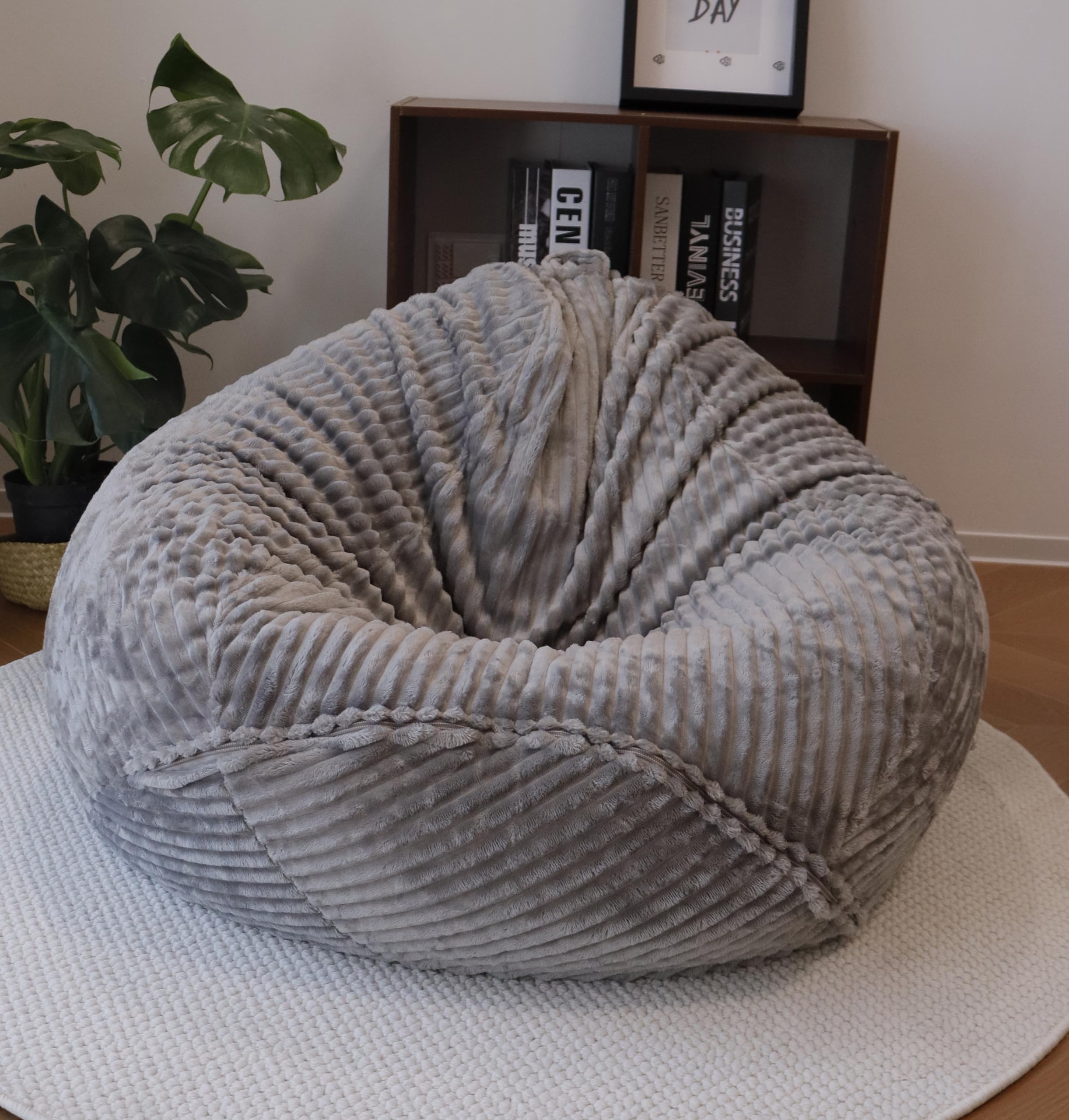 lygooh No filler Fluffy Bean Bag Cover Large Stuffed Storage Covers 3 ft