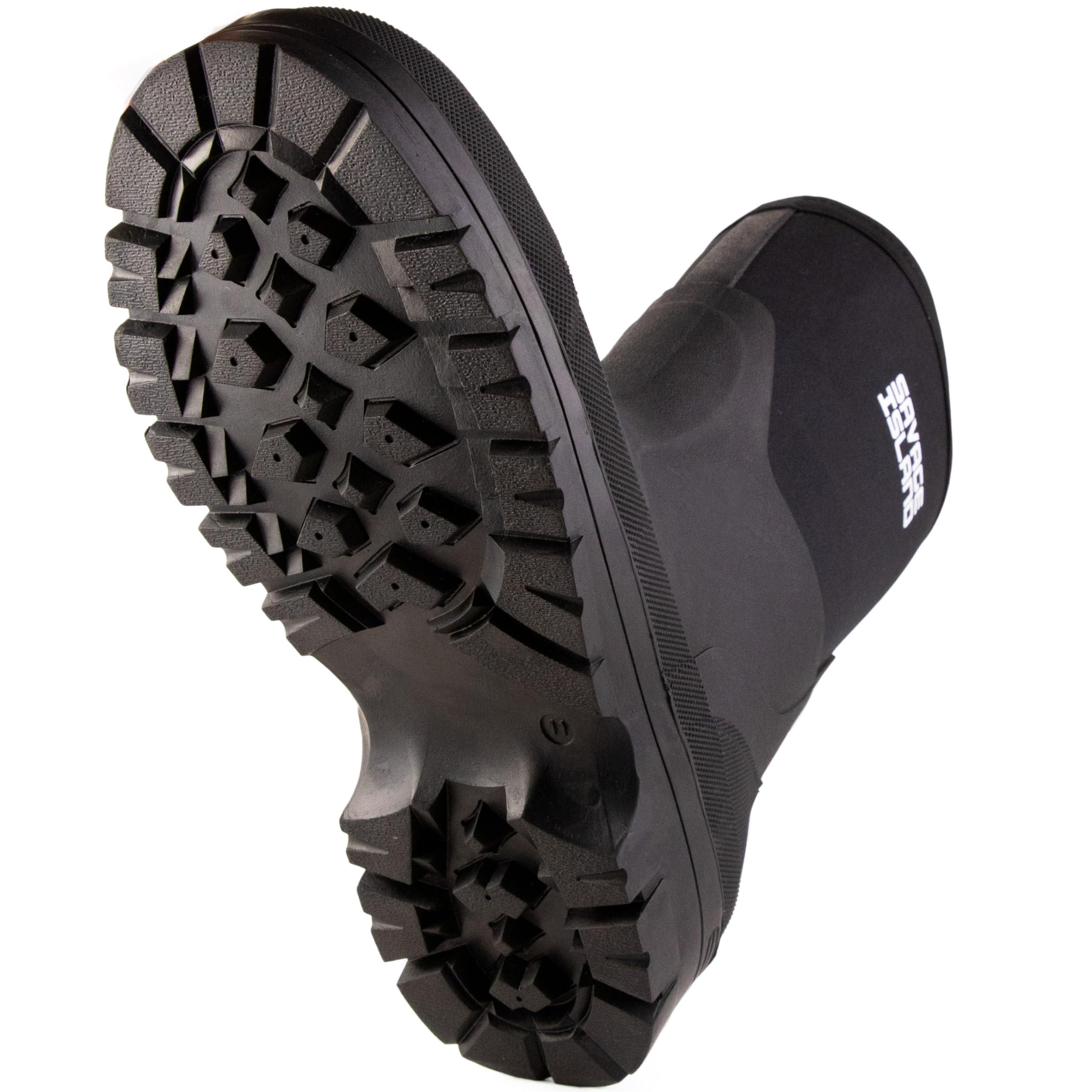 Savage Island Arran Bottes de Pluie Courtes en Néoprène pour Homme – Isolantes et Chaudes, Noir et Vert