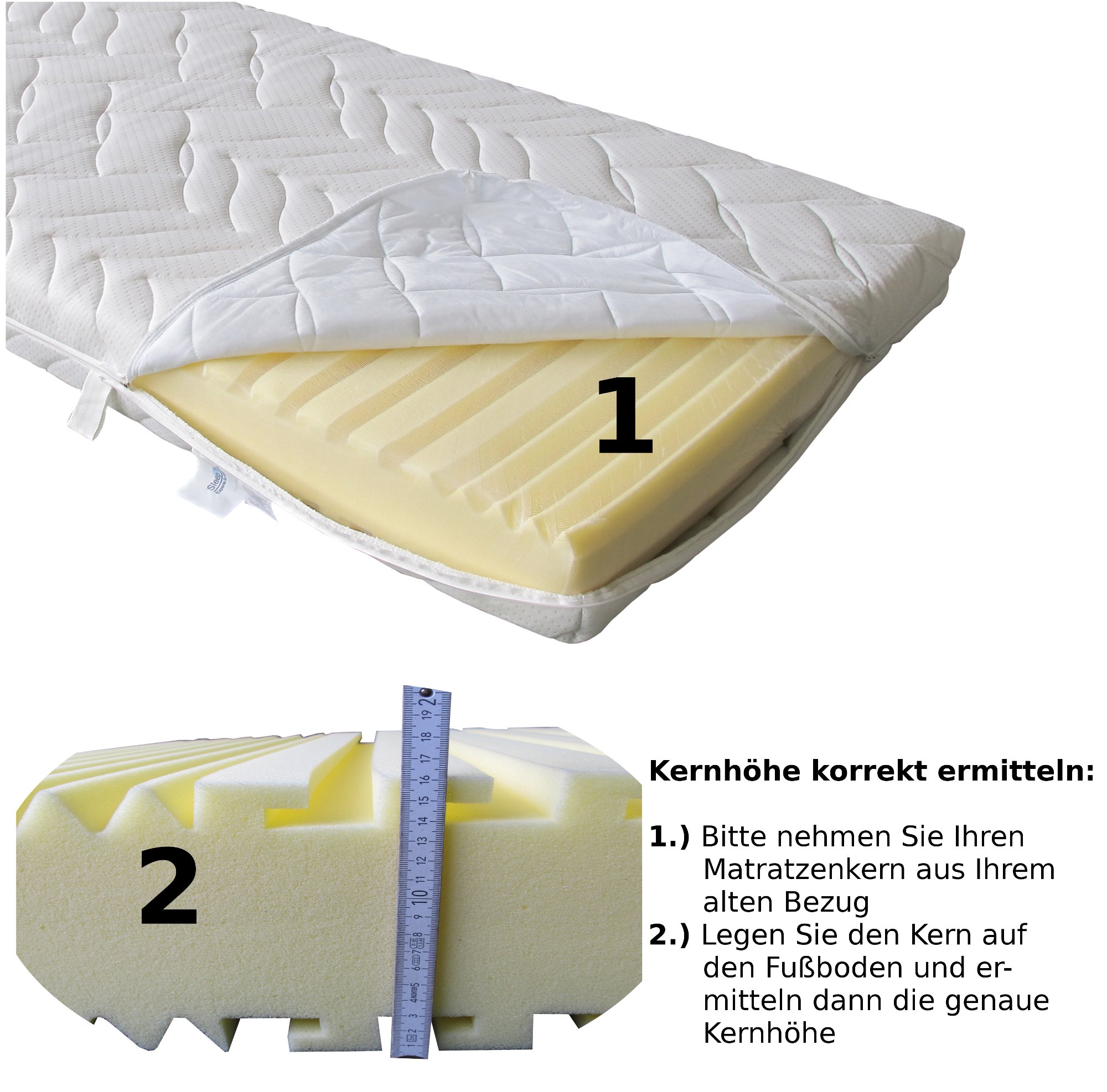 WBS Matratzen – Matratzenbezug Sternchen 90x200 cm Kernhöhe 22 cm waschbar
