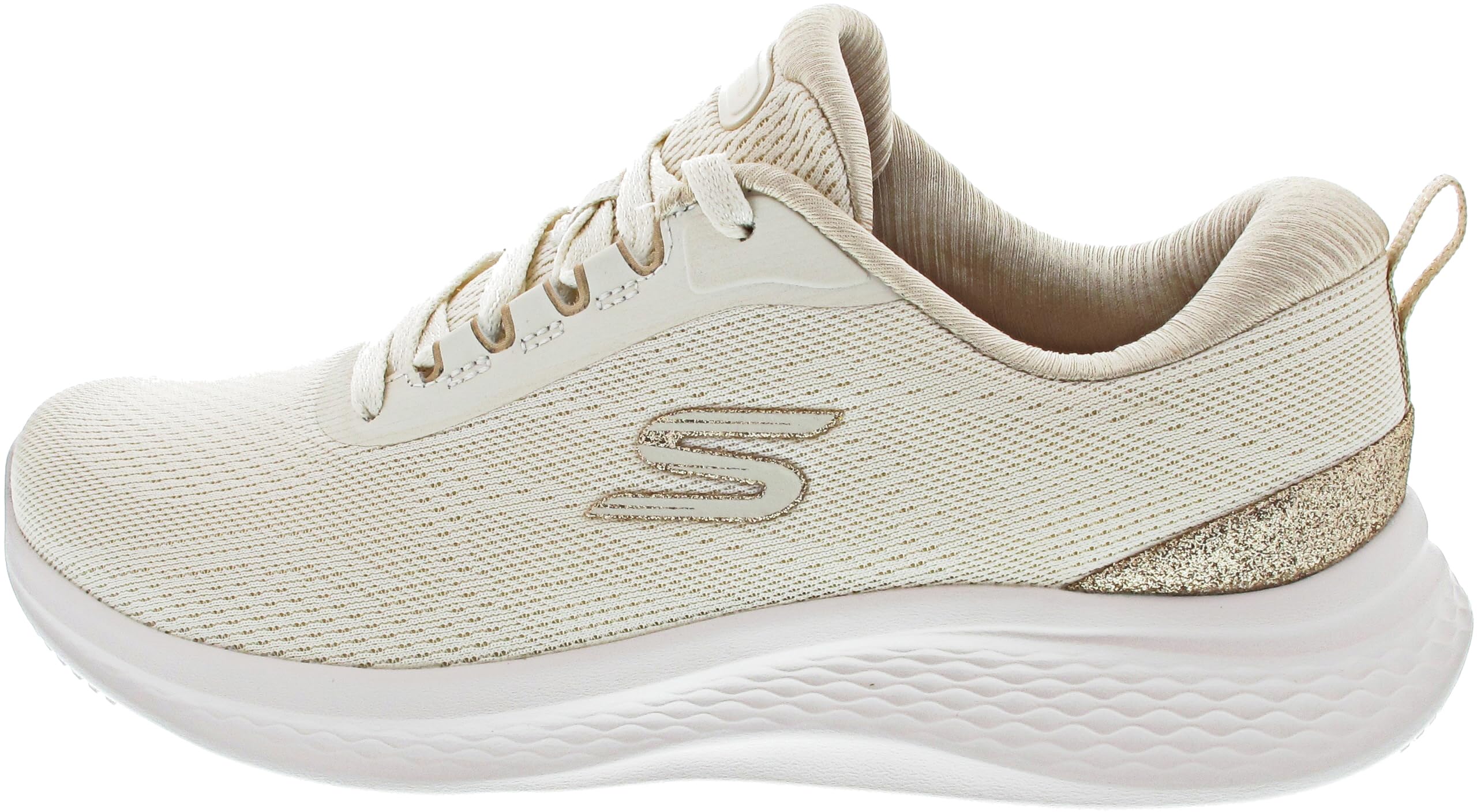 Skechers Women's White Skech-Lite Pro 2.0 Polyester Natural/Gold Trainers Uk Size 7