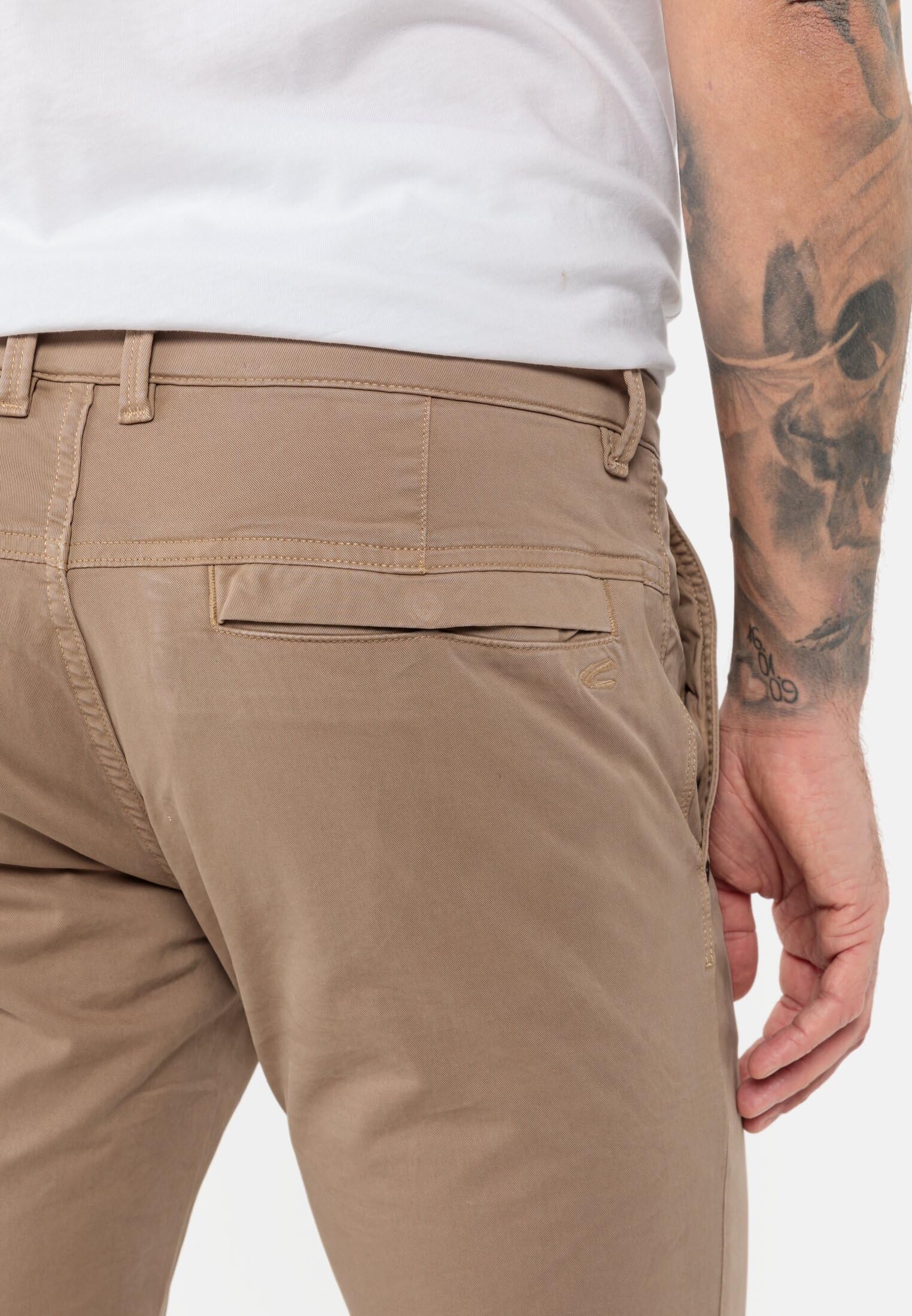 camel active Herren Stretch Chino Hose Regular Fit Houston Beige – Bild 6