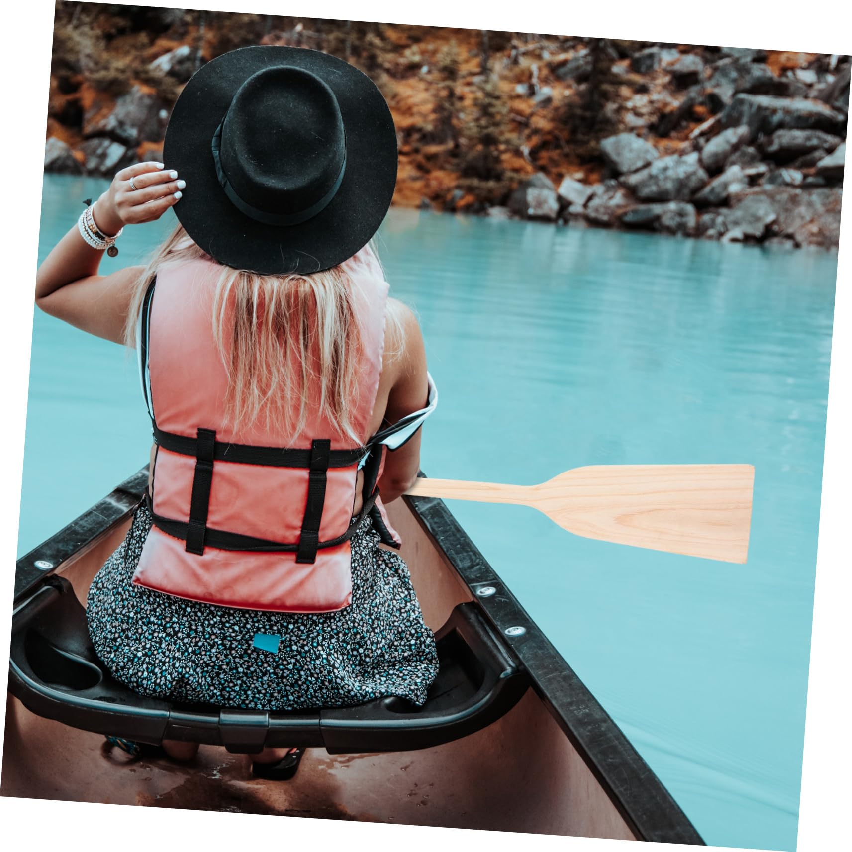Leichtes Holzpaddel Praktisches Paddles für Boot mit Ergonomischem Design und Verstärkten Verbindungen zum Paddeln Fluss und Wasser