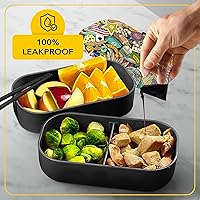 Vista 56 de Lonchera Bento apilable aislada para adultos con palillos reutilizables, lonchera japonesa apta para microondas y a prueba de fugas, para hombres