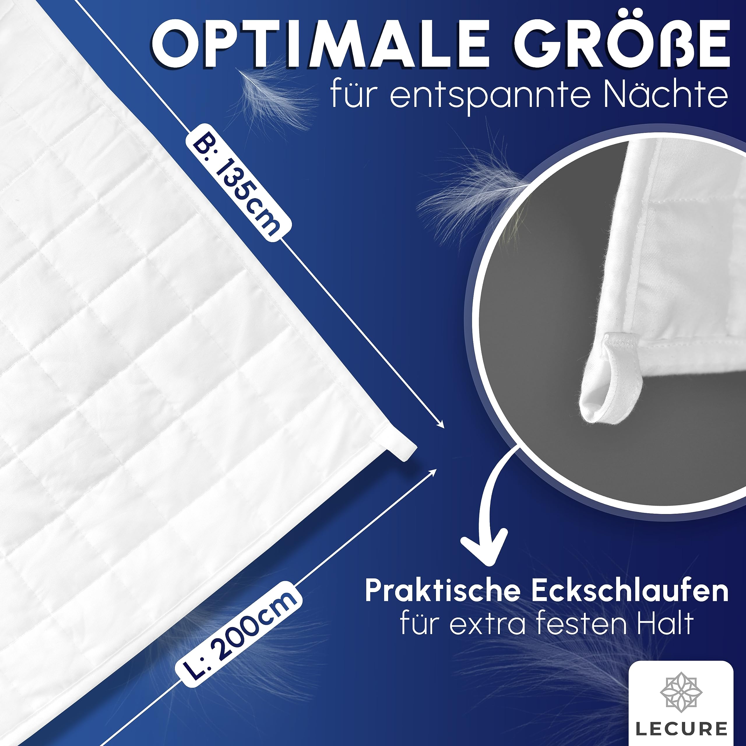 Gewichtsdecke 135x200cm 6kg [Inkl. Aufbewahrungstasche] - Therapiedecke aus 100% Baumwolle für Erwachsene - Schwere Decke für einen besseren Schlaf - Weighted Blanket