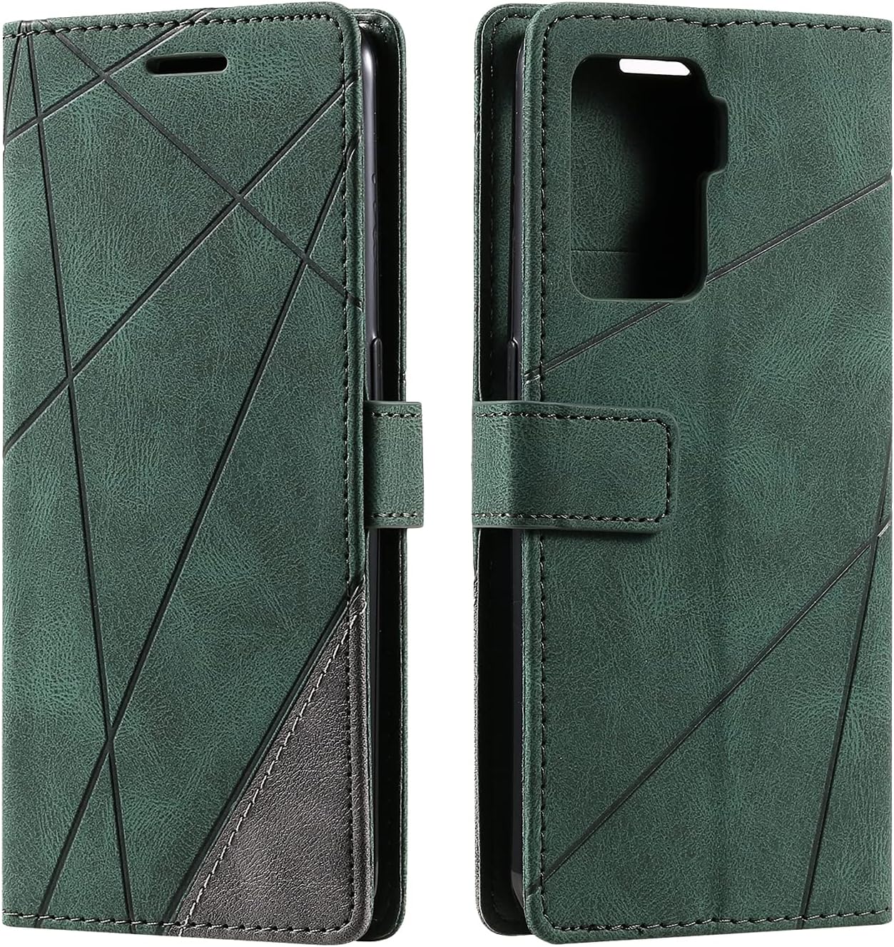 SONWO Case for Oppo A94 / Oppo A95 5G / Oppo Reno 5Z Case, Premium Leather Flip Wallet Case Magnetic Closure Card Slots Kickstand Phone Case for Oppo A94 / Oppo A95 5G / Oppo Reno 5Z, Green