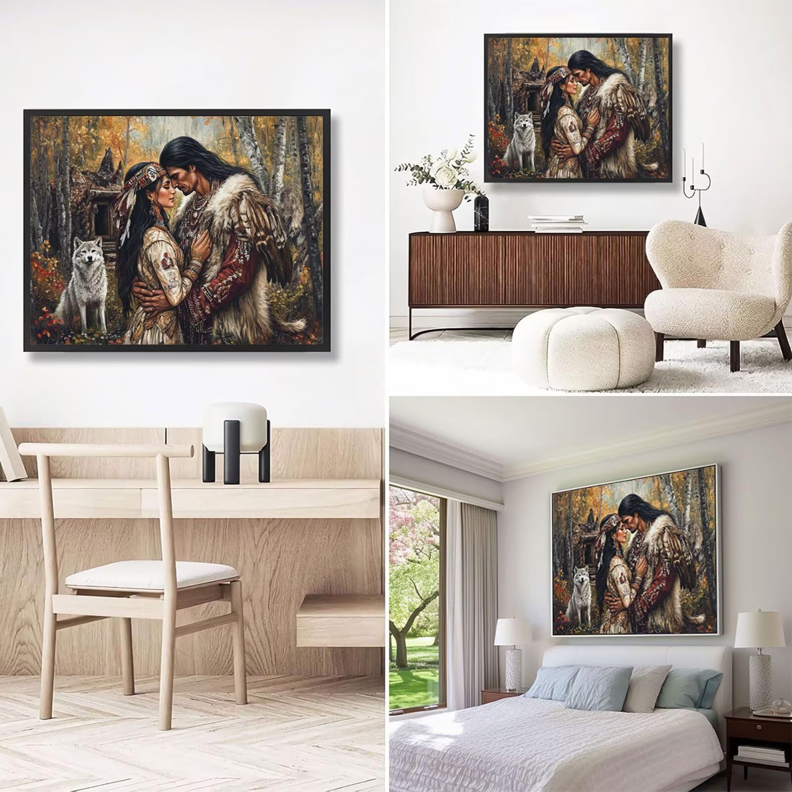 Yuammgxi Dipingere con i Numeri Adulti nativi americani Dipingere con i Numeri Animale Paint by Numbers Hobby Creativi Adulti Fai Da Te Tela di Pittura a Olio Kit, Decorazioni Regalo 60x90cm Y3-79
