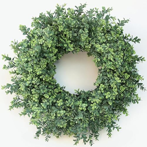 26'' Large Boxwood Wreath for Front Door, Porch, Window- Artificial
