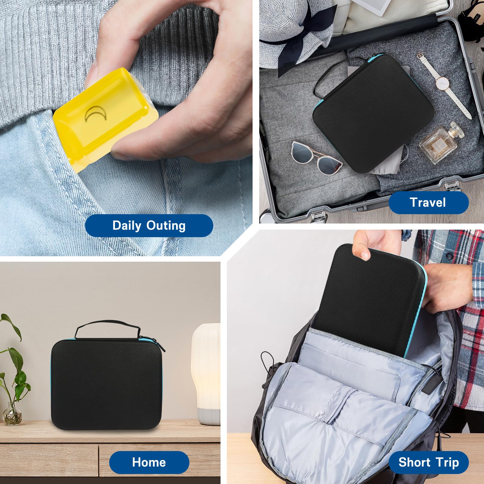 Pilulier mensuel 2 fois par jour, pilulier de voyage avec étiquettes et coupe-pilules, organiseur de médicaments avec compartiments de 31 jours, étui de rangement portable pour vitamines avec