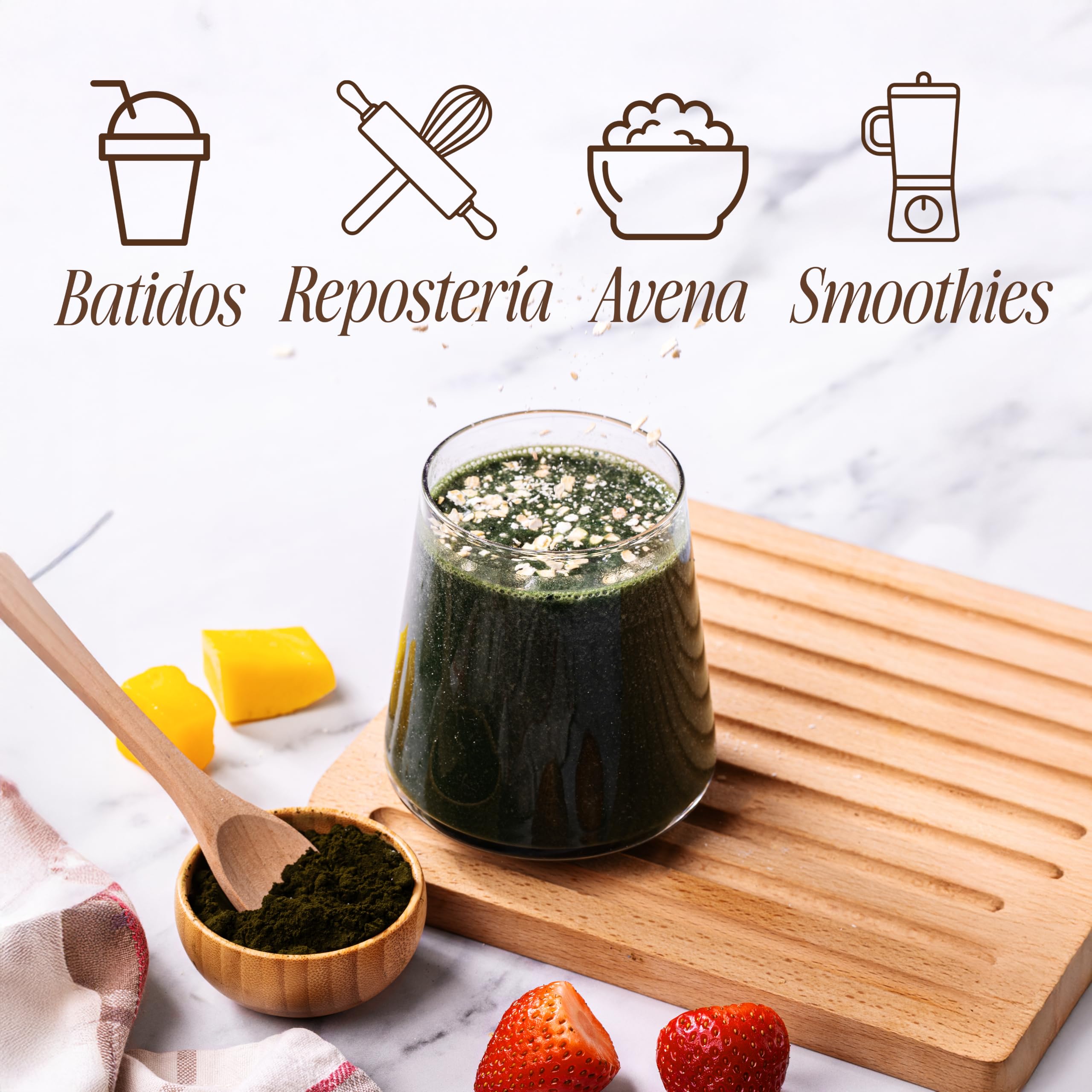 Sevenhills Wholefoods clorella En Polvo, Pared Celular Rota, Orgánico 500g