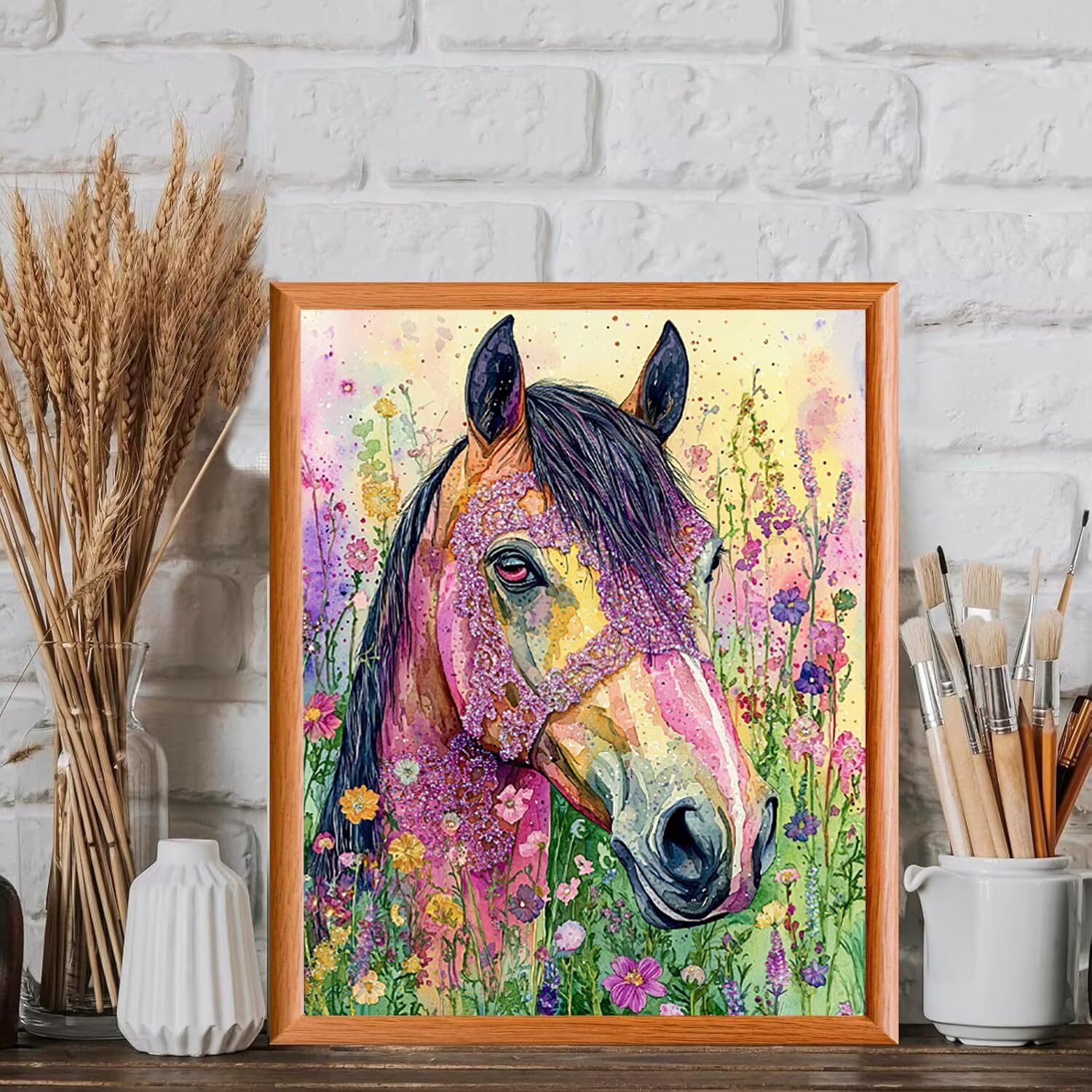 WEISHIWE Dipingere con i Numeri Adulti Cavallo animale, 80x100cm s-197 | Paint by Numbers Kit con Pennelli e Acrilico Pigmento, Fai da te Olio La Pittura di Numeri Kit, Decora la Casa, senza Cornice