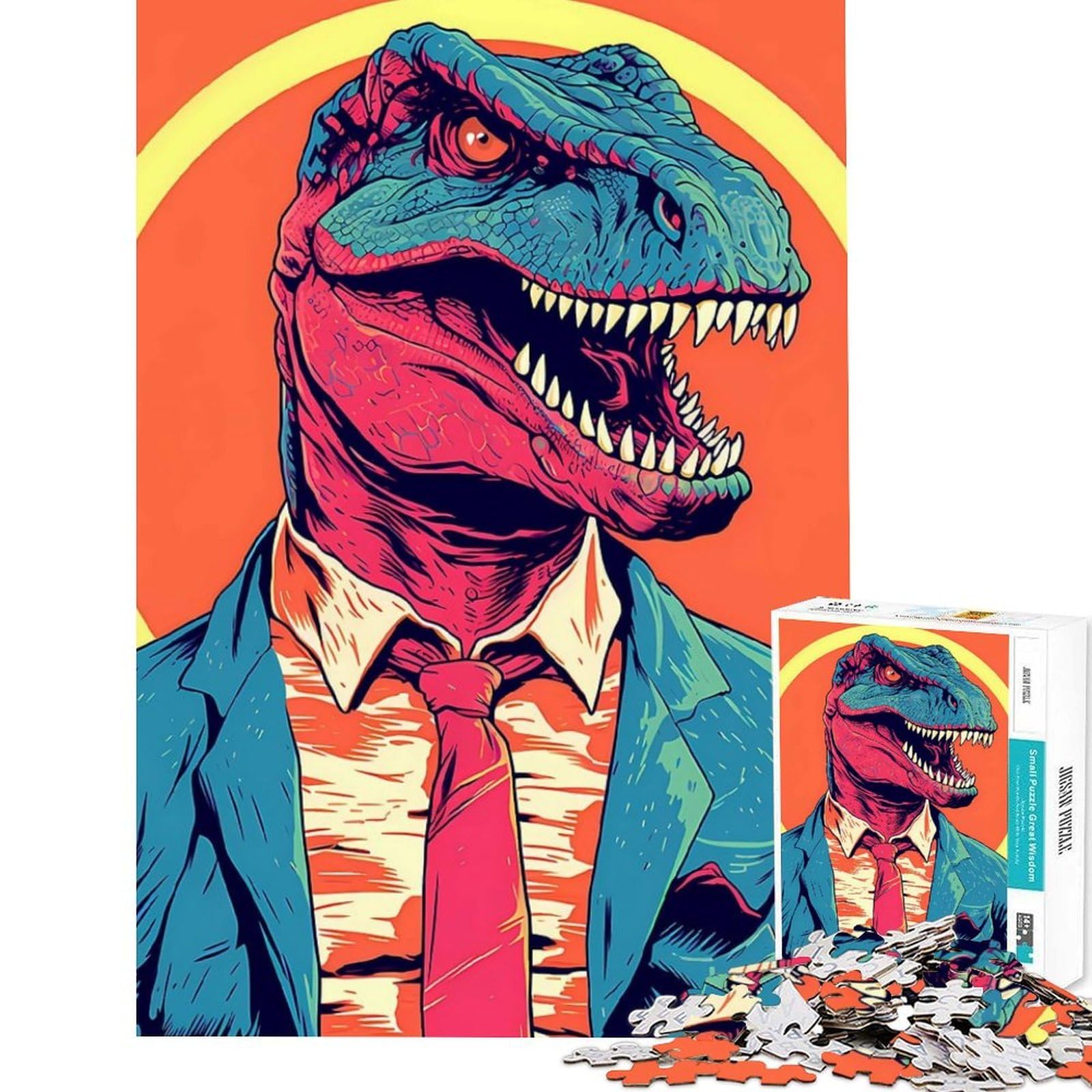 Teenager Jigsaw Puzzles 1000 Pieces T Rex Jurassic Trader Jigsaw Puzzle Hands-on Game Analysis And Logic Gifts for Friends And Family (Size 38x26cm)