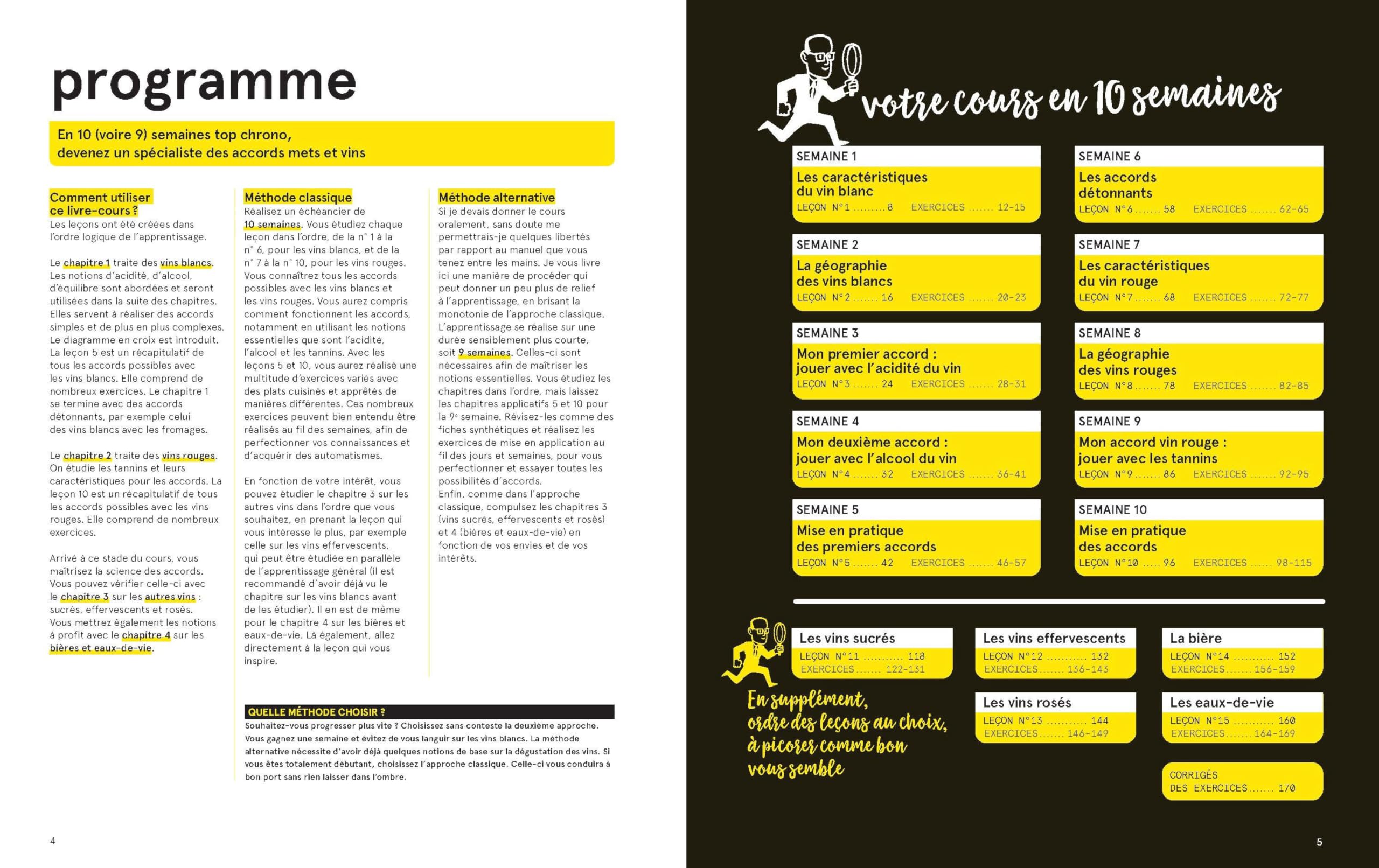 Mon cours d'accords mets et vins: En 10 semaines chrono