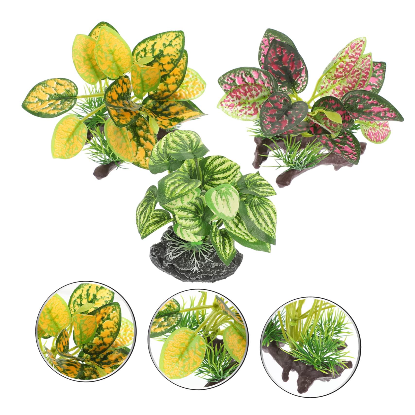 Zerodeko 3 Set Piante Paesaggistiche Per Acquari Pianta Finta Falso Cisterna Acquario Decorazioni Per Acquari Contenitori Piante Acquatiche Finte Impianto Di Simulazione Resina 3 Pezzi * 3
