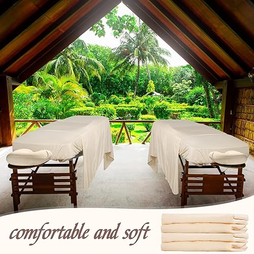 Miniatura 3 de Oudain Juego de 8 sábanas de microfibra suave para mesa de masaje, juego de 3 piezas, incluye funda para mesa de masaje, sábana bajera ajustable
