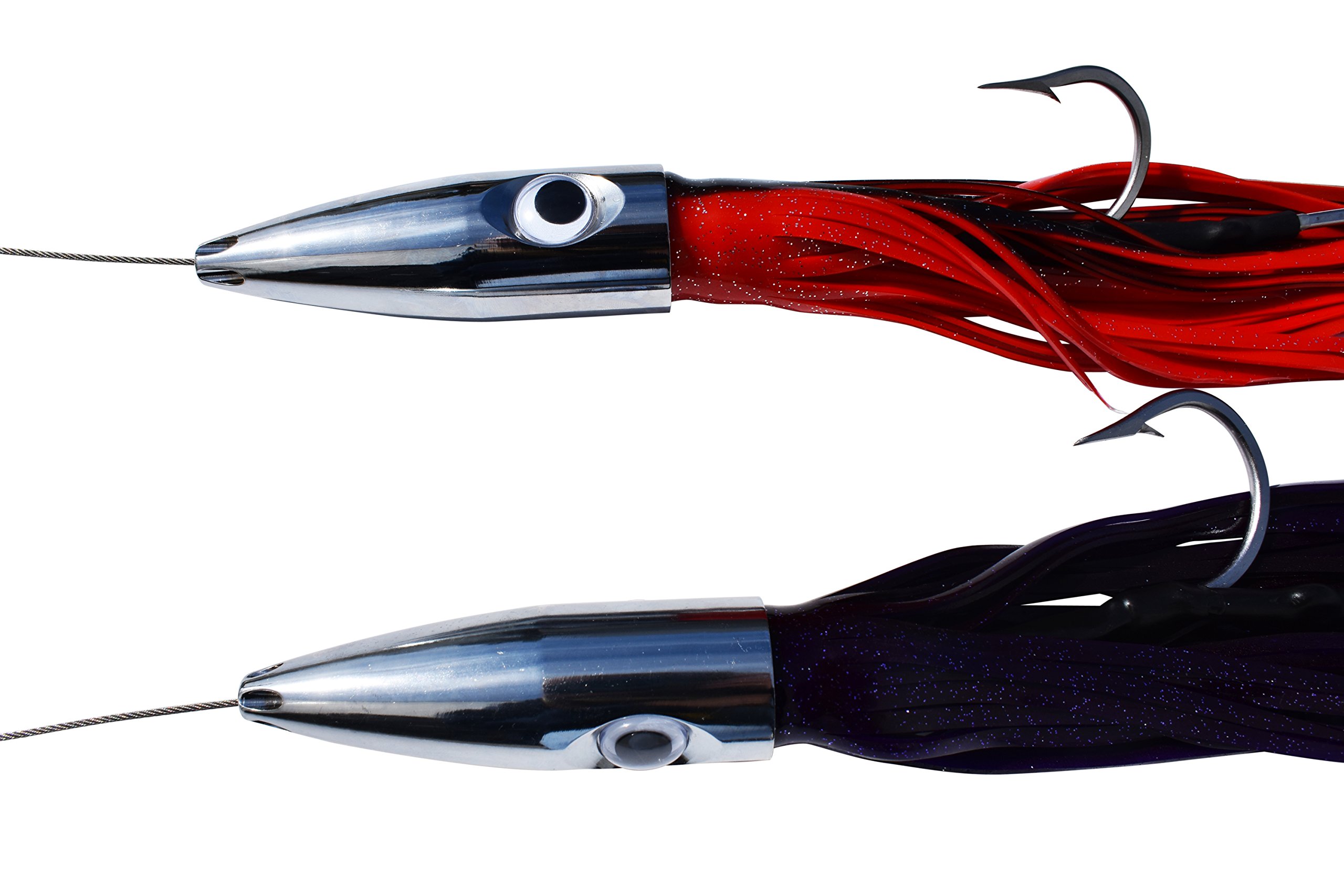 EatMyTackle Bullet Head Fishing Lure - High Speed Trolling, 2 Pack Cable Rigged For Wahoo & Marlin - View #3