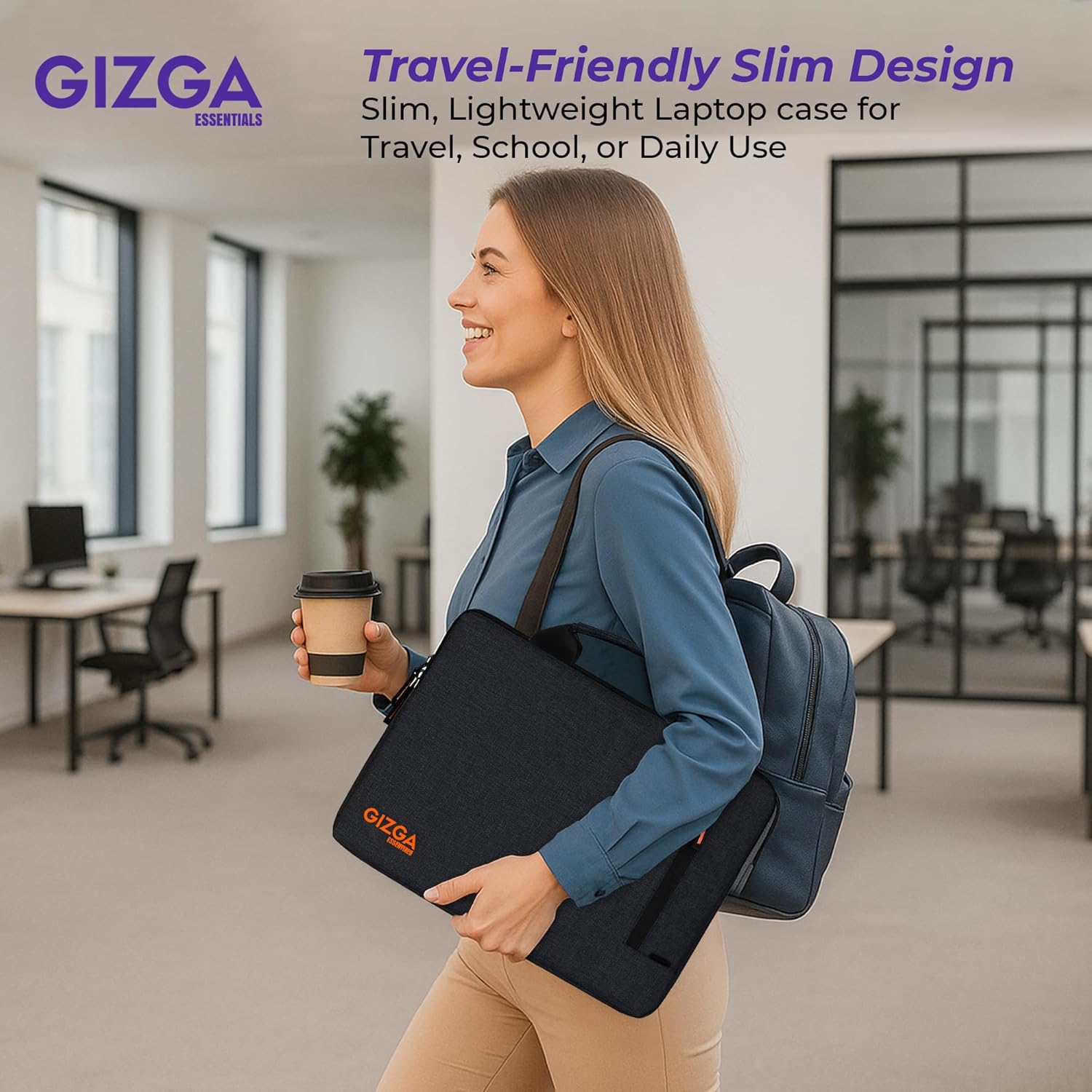 Gizga Essentials 13.3 Inch Laptop Sleeve Case Cover Pouch Bag with Handle & Front Pocket| Slim & Water-Resistant Nylon Fabric with Shockproof Foam Padding, Soft Lining & Premium Zipper Closure (Black) 45 81IiLOyyoWL. SL1500