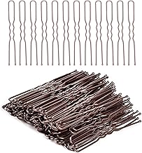 Brown Hair Pins,Bobby Pins U shape Hair Bun Pins Bun Pins Hair Clips Hair Grips for Women Hair Styling Pins 50 Pieces Ideal for All Hair Types (6 cm/2.36 Inch)