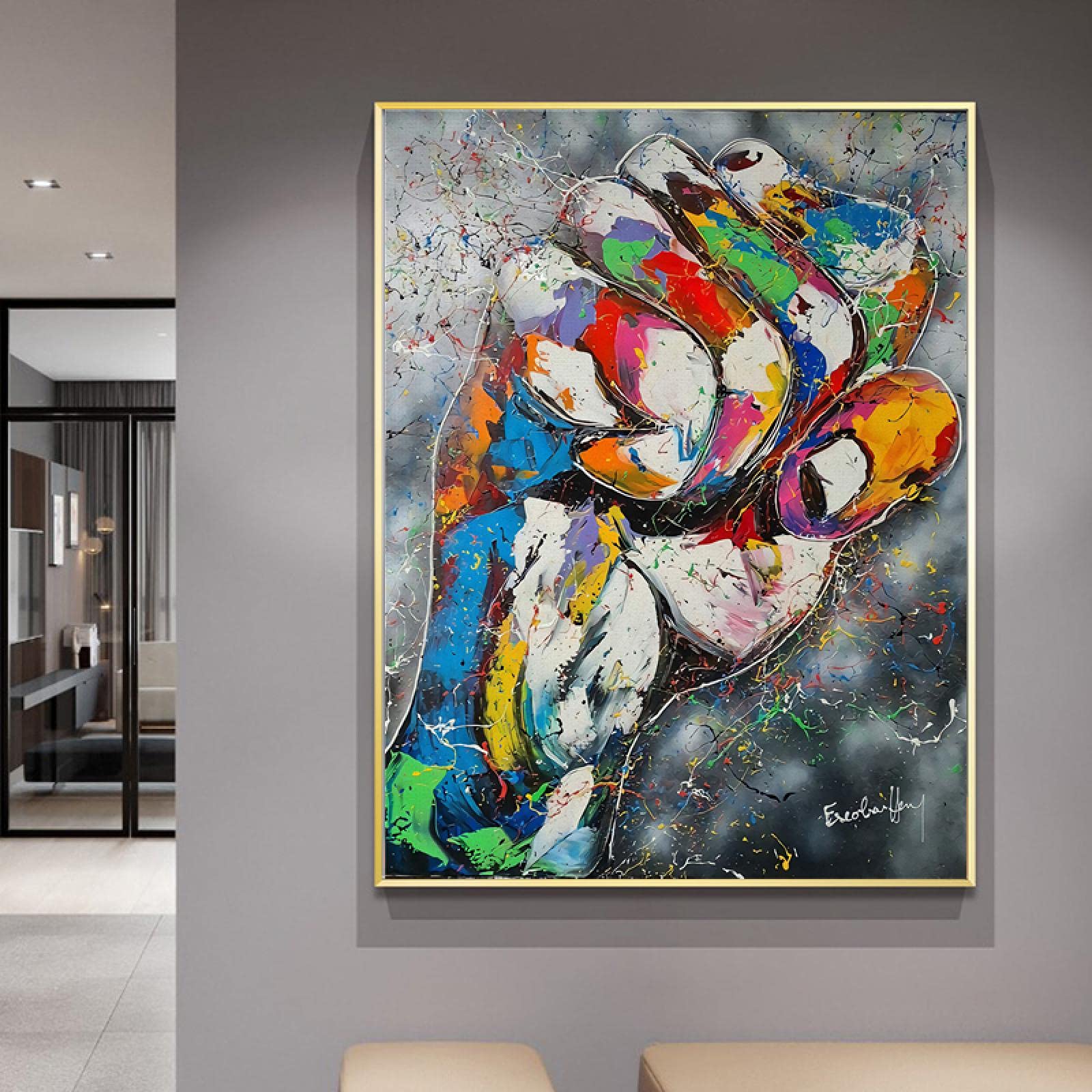 Amazon.co.jp: 心に強く訴える拳グラフィティアートキャンバス絵画