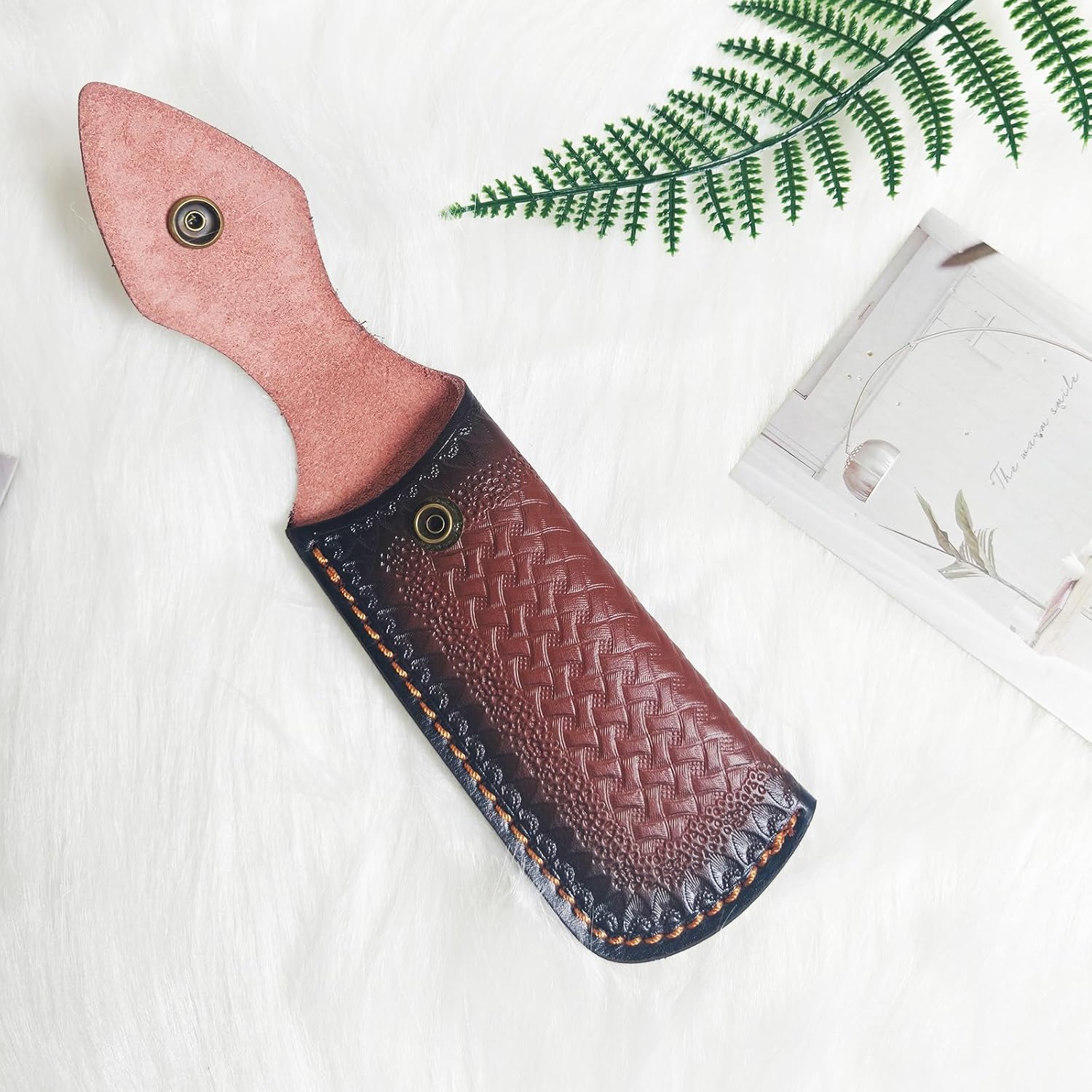 Folding Knife Sheath，2.3/6.3" Leather Pocket Knife Sheaths for Belt, Loop Portable Folding Knife Sheath for Camping Hunting Jungle Exploration