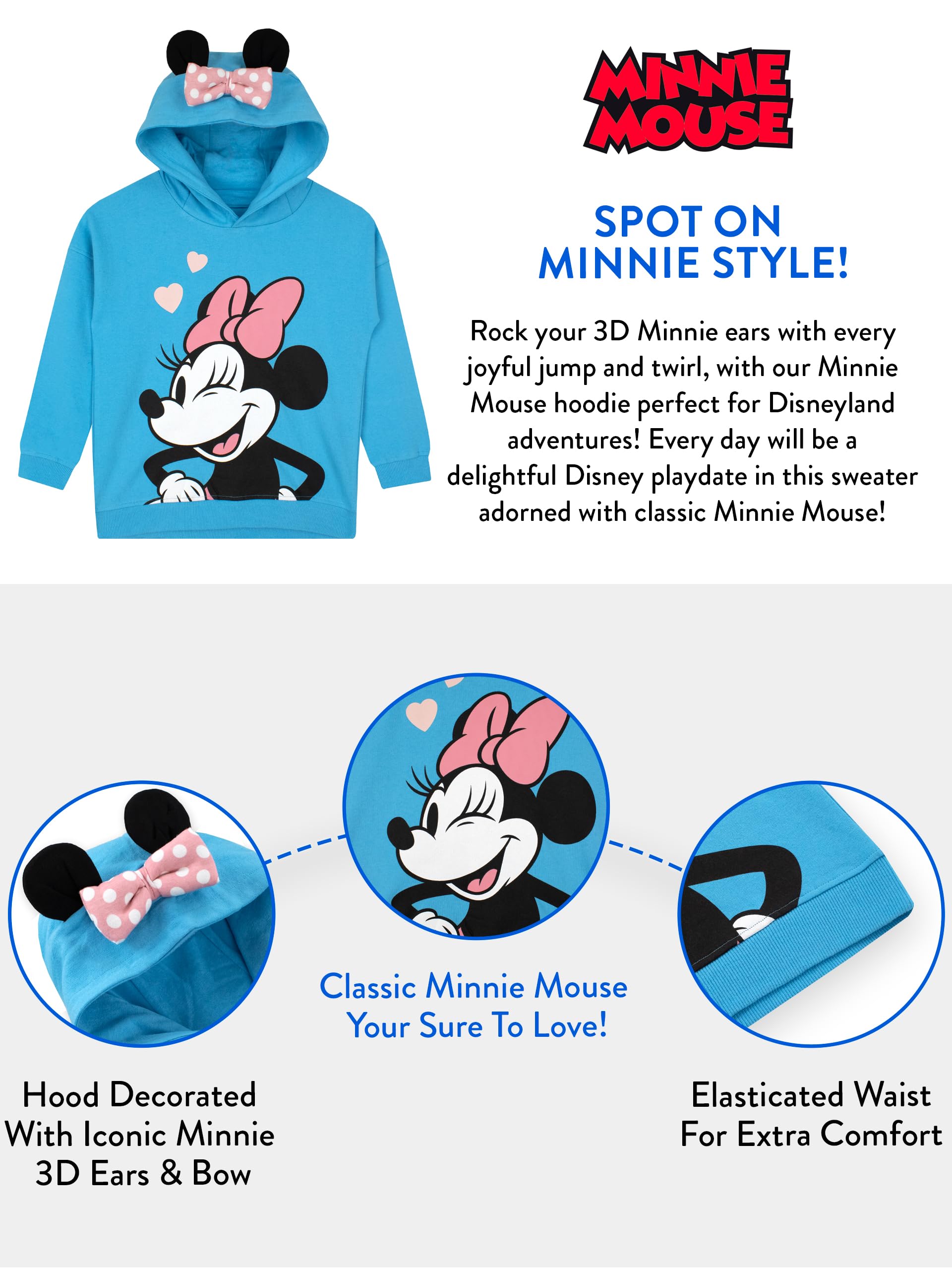 Disney Felpa con Cappuccio Minnie Mouse | Felpe da Ragazze | Minnie Mouse Felpa Bambina