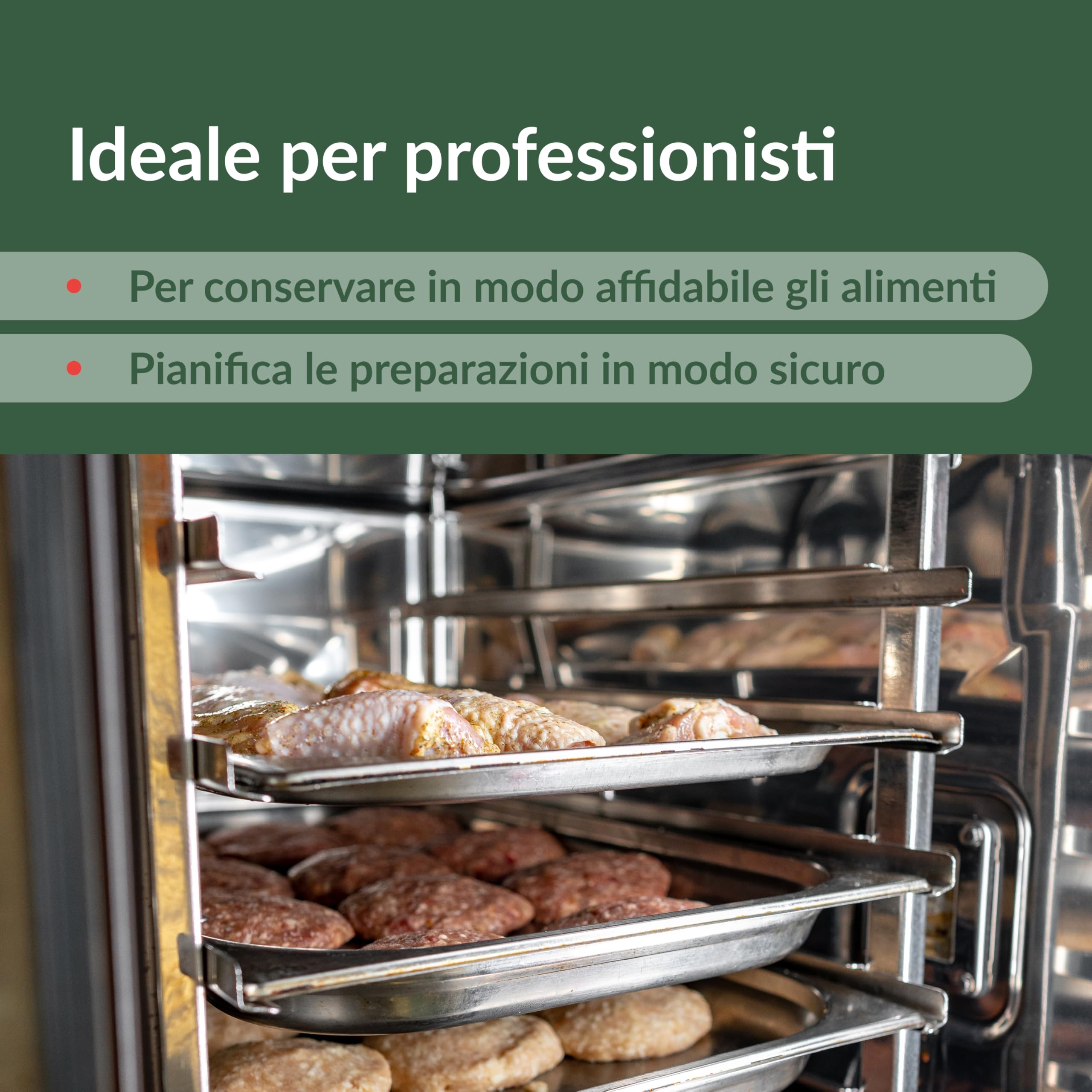 Abbattitore di Temperatura Professionale 5 Teglie 600x400 mm/GN 1/1 - +8°C / -40°C, 0.76 kW, Acciaio Inox, Ideale per Ristorazione, Pasticceria e Catering