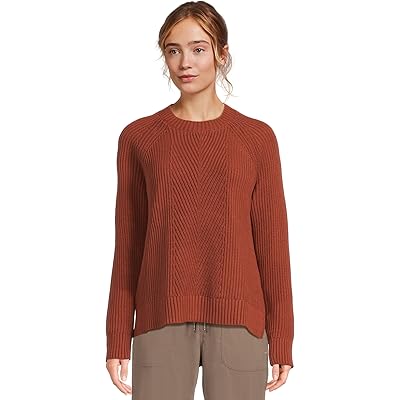 L.L.Bean Mariner Shaker Mixed-Stitch Sweater Crewneck red chestnut