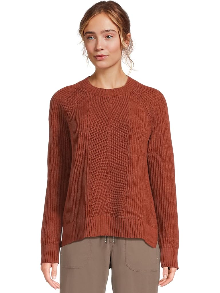 Brown L.L.Bean Mariner Shaker Mixed-Stitch Sweater Crewneck
