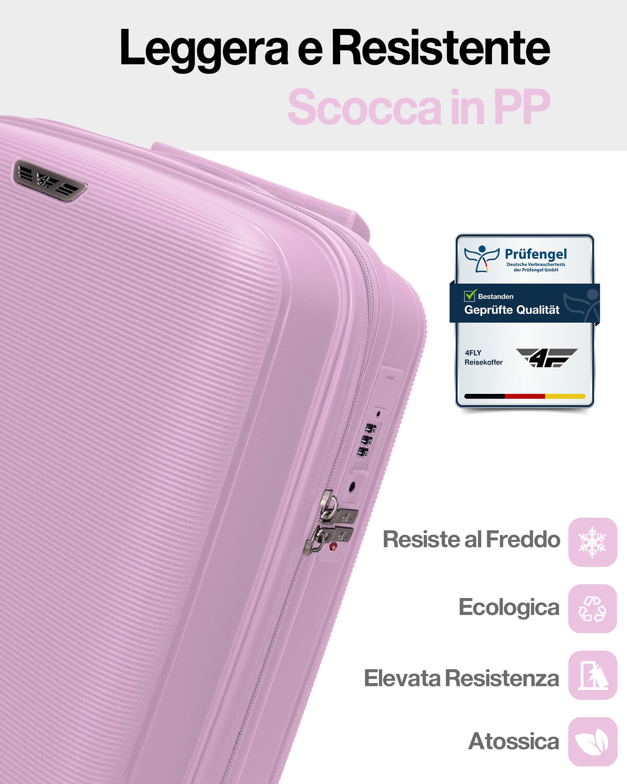 Trolley Da Viaggio Rigido Leggero XL – 75 cm (90L), Grande Valigia Trolley Con Serratura TSA, 4 Ruote Doppie Spinner E Manico Telescopico In Alluminio, Bagaglio Da Stiva, Bagaglio Da Viaggio