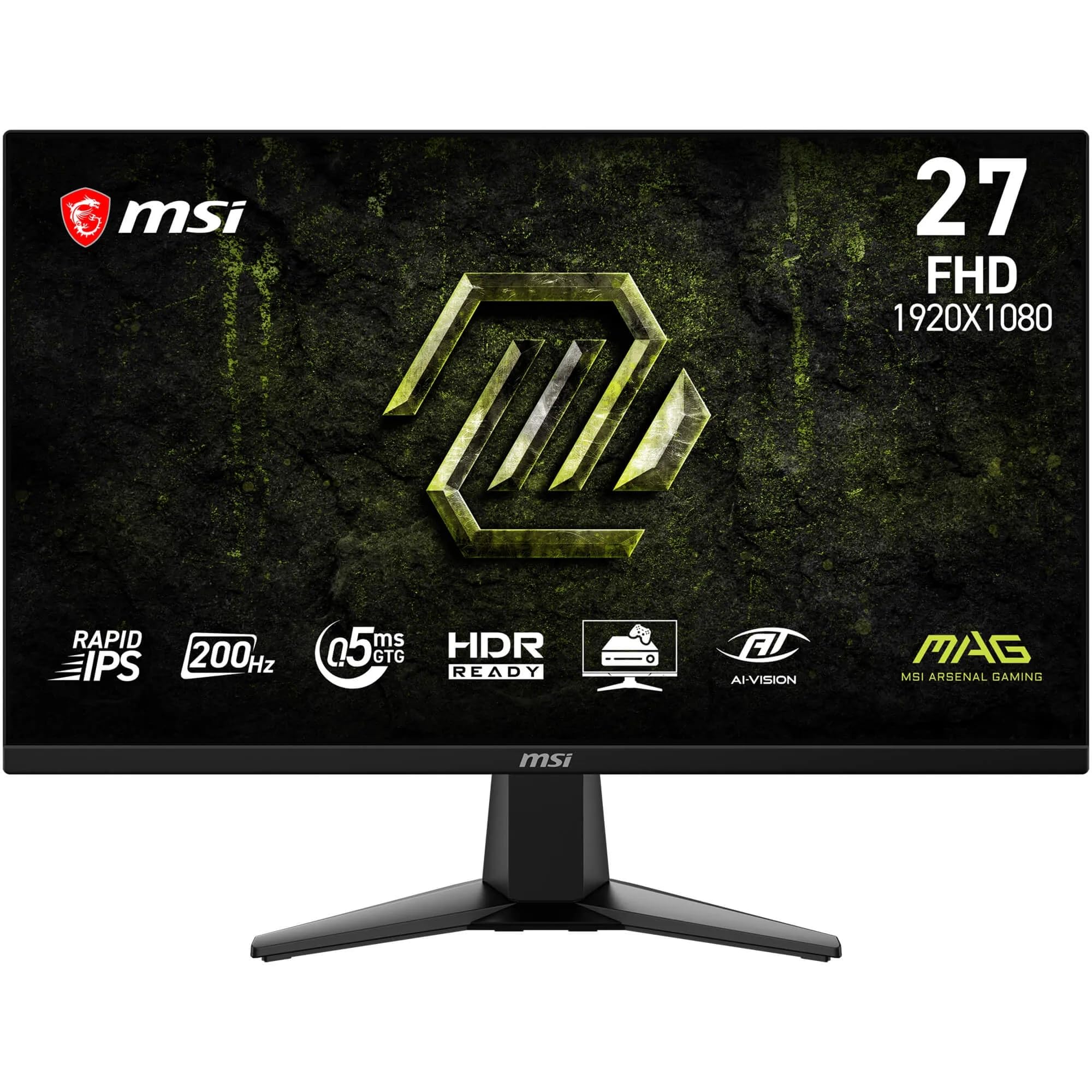 msi MAG 275FA E20 Monitor Gaming 27" FHD 1920x1080 Rapid IPS, 200 Hz, 0,5 ms, HDR Ready, Adaptive Sync, Eye Care, AI Vision, HDMI 2.0b, DP 1.2a, senza cornice, compatibile VESA