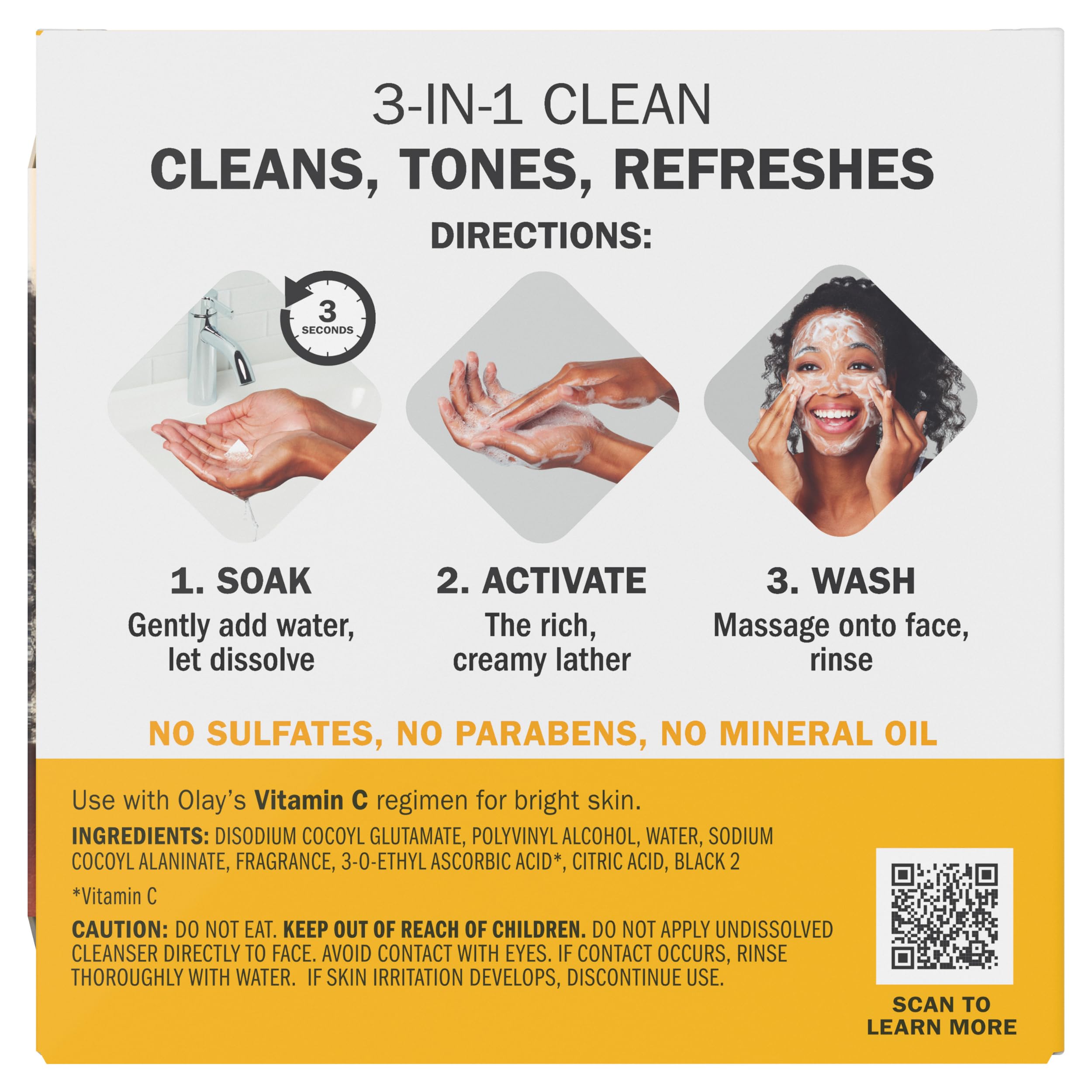 Olay Cleansing Melts Face Wash, Water-Activated 32 Count