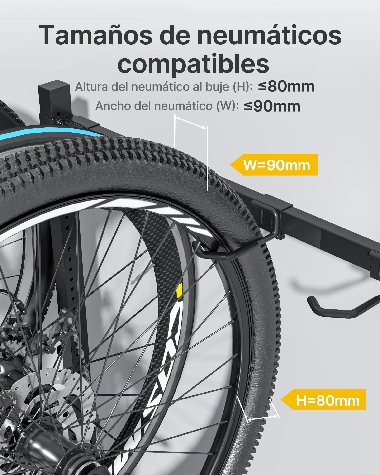 monTEK Portabicicletas Para 5 Bicicleta, Carga Máx 155 Kg