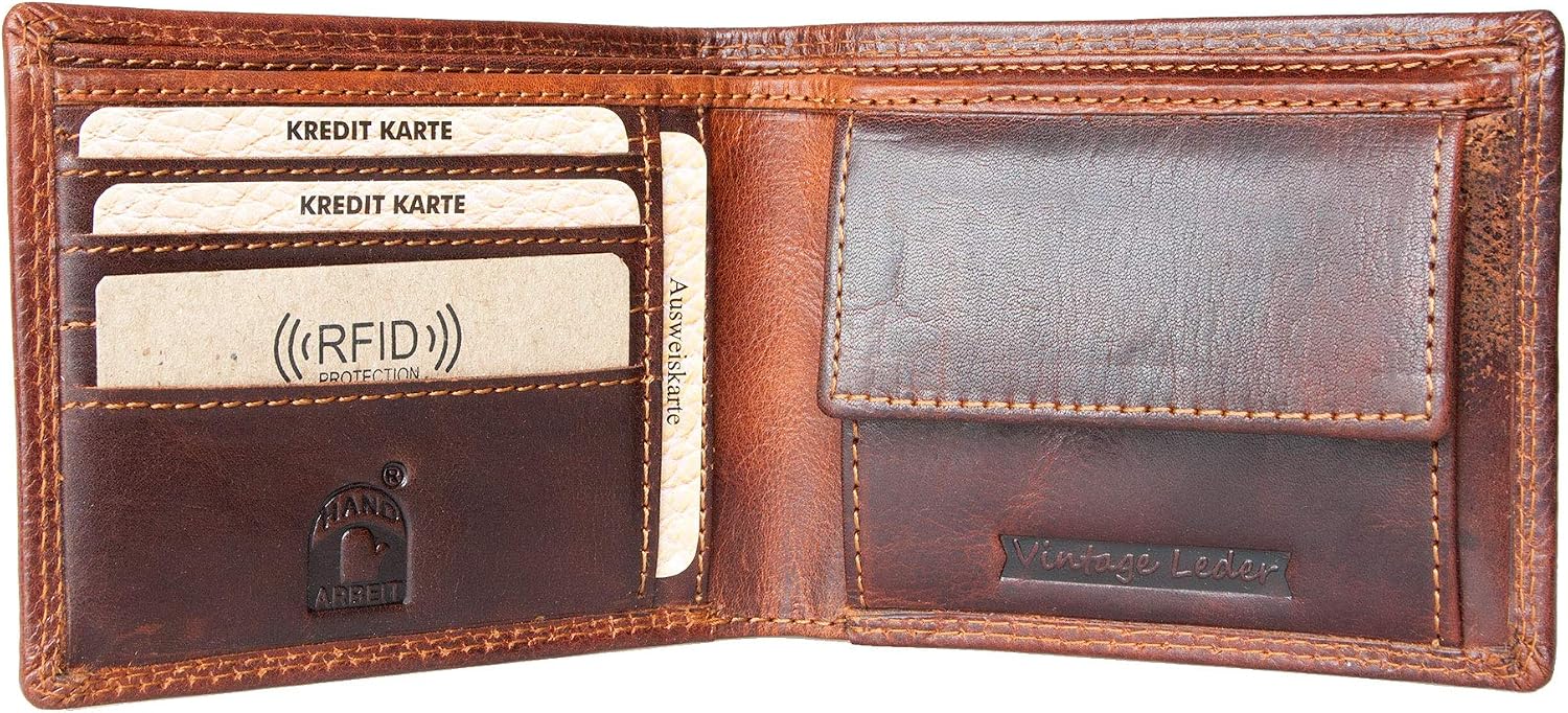 Bull Burry Brown Glazed Smart Designed Bi-fold Wallet Made Whole from Cowhide with RFID (Data Protection) - Image 3