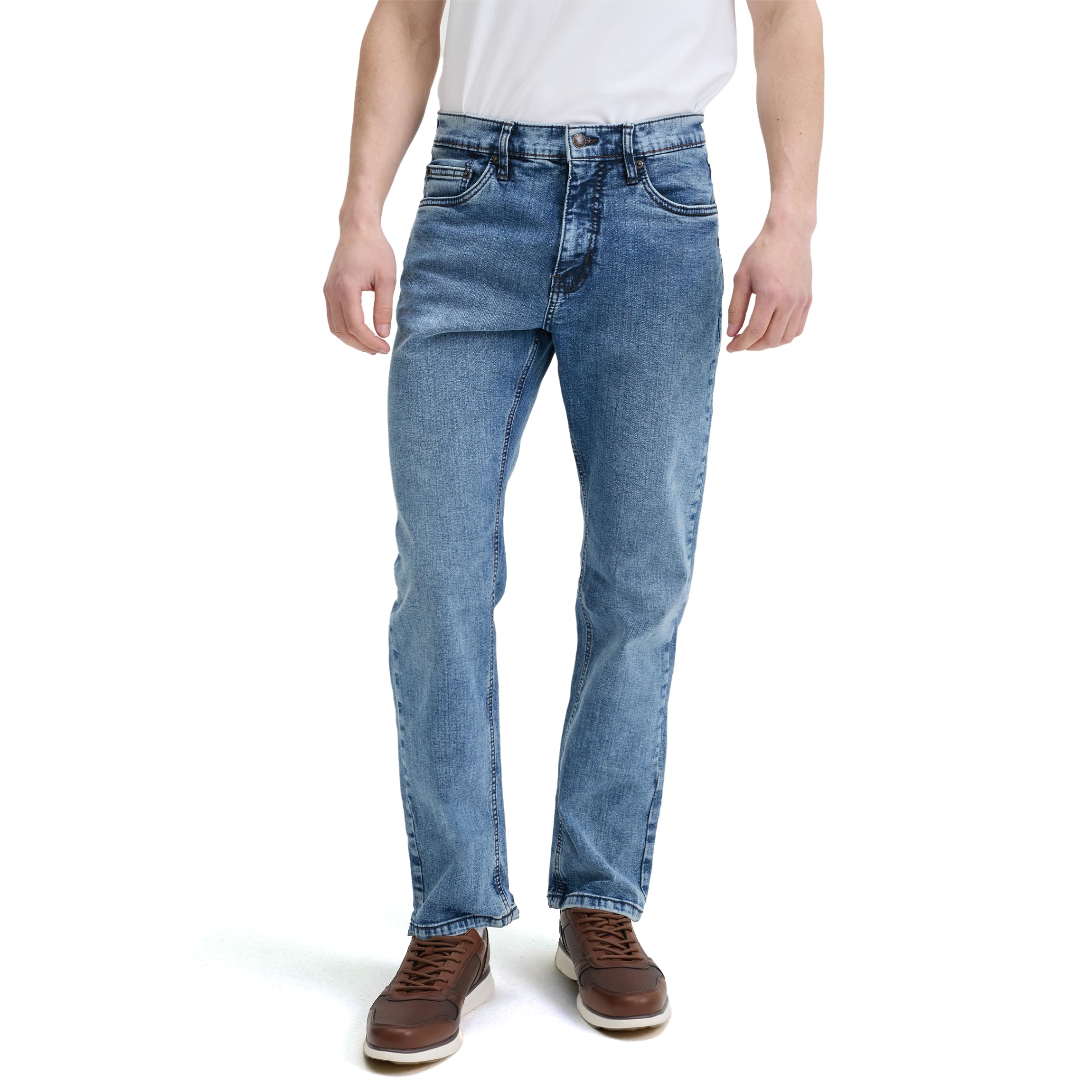 Mens Stretch Jeans – Relaxed Fit Straight Leg Superflex Denim