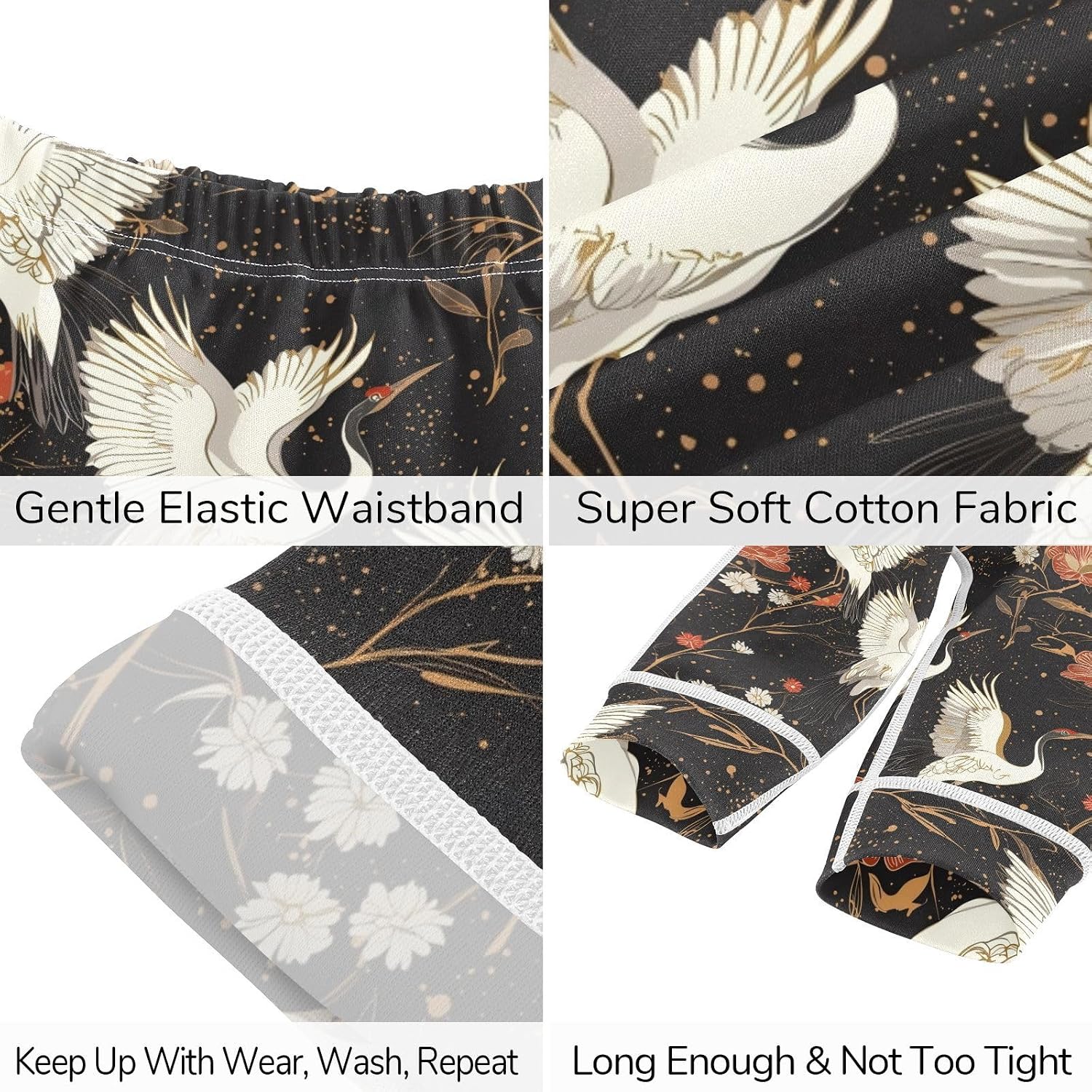 vvfelixl Baby Clothes Elegant Cranes Baby Bodysuits Set Unisex Short Sleeve Babys Pants Sets 0-3M