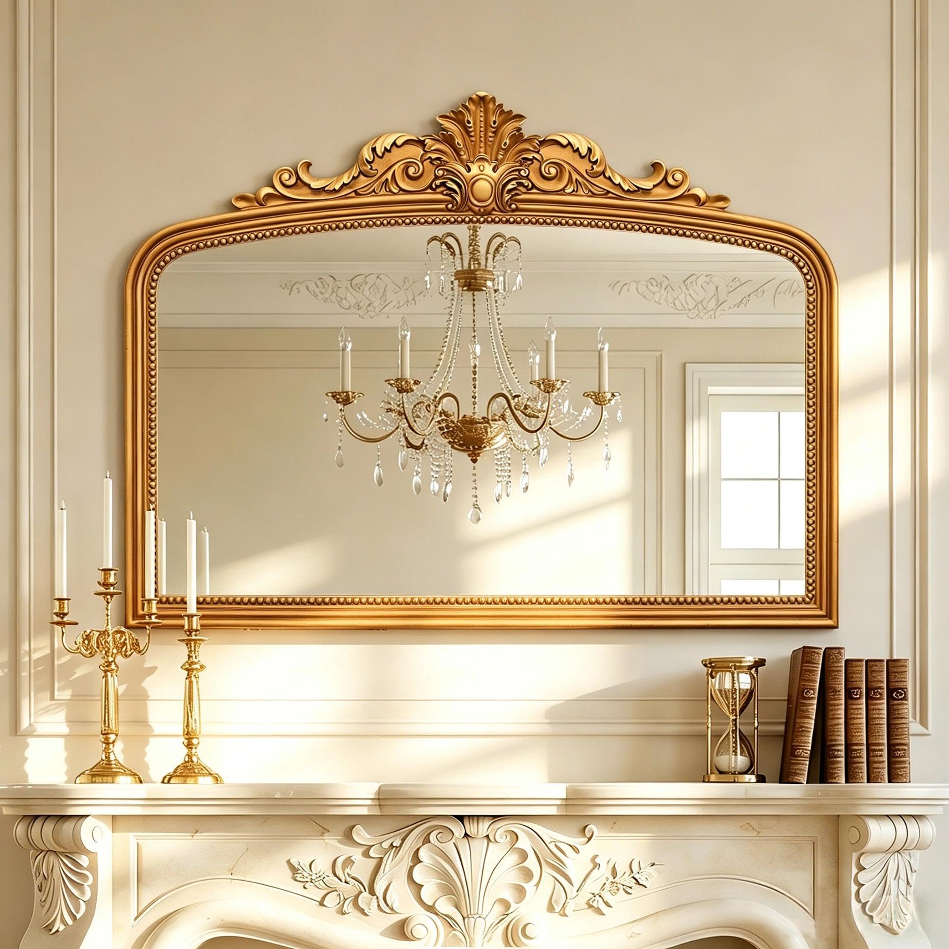 Amazon.com: Besdomus Gold Antique Arched Mirror: 40