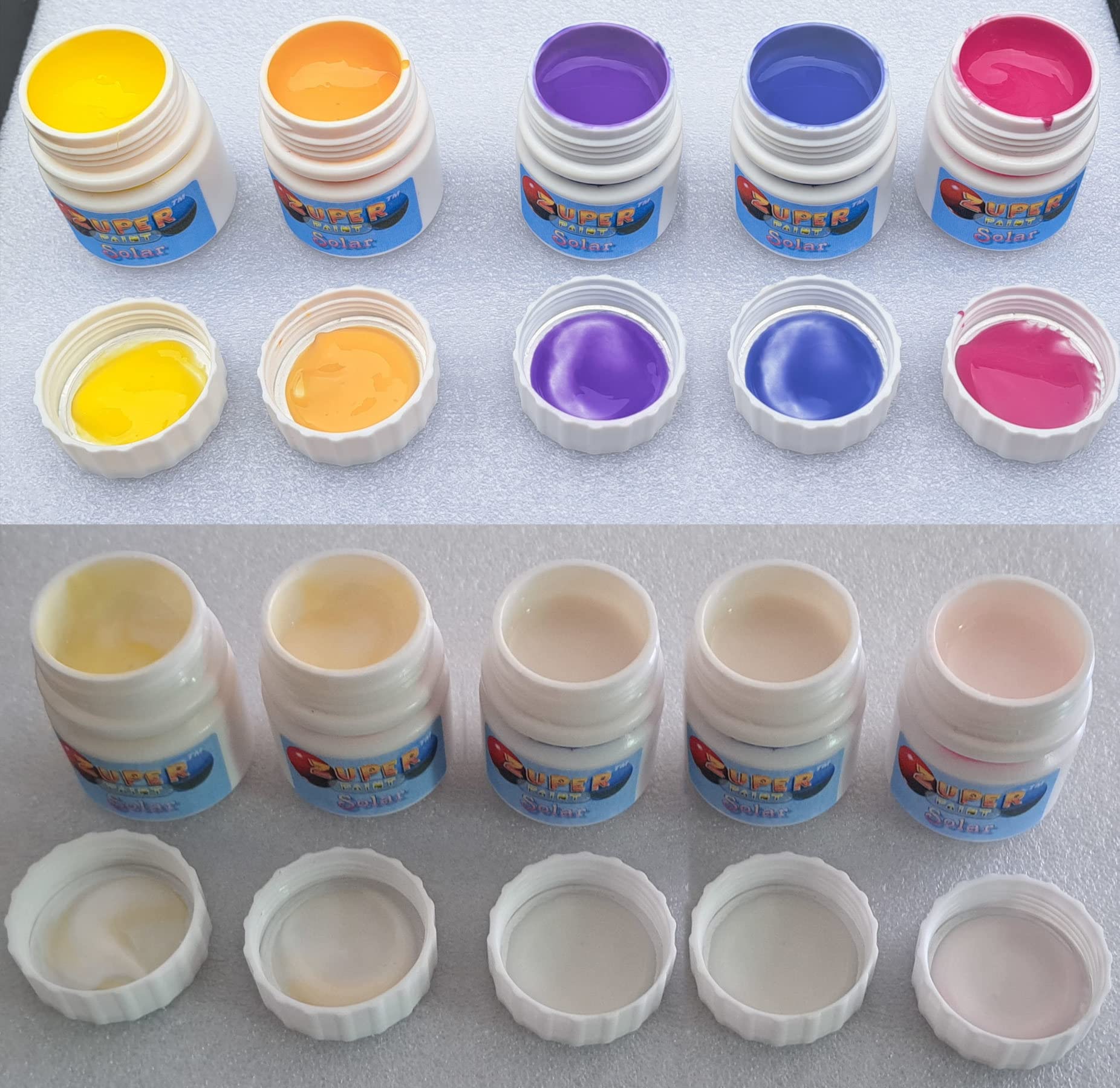 5 Colour Set Colour Changing Photochromic Solar Paint, 5 x 30ml