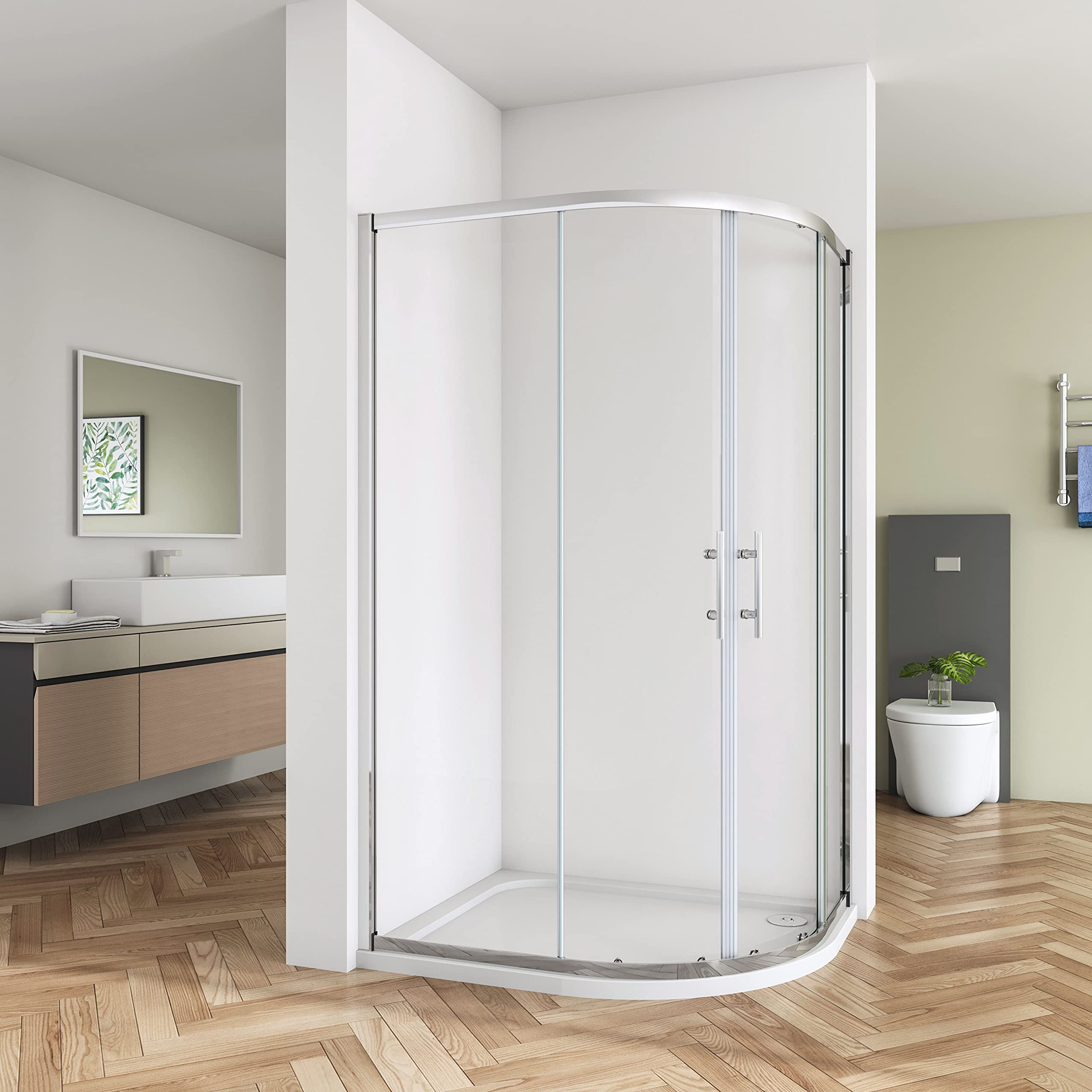 Huiyang 760X900x1850mm Quadrant Shower Enclosure 5Mm Tempered Glass Sliding Shower Cubicle Door