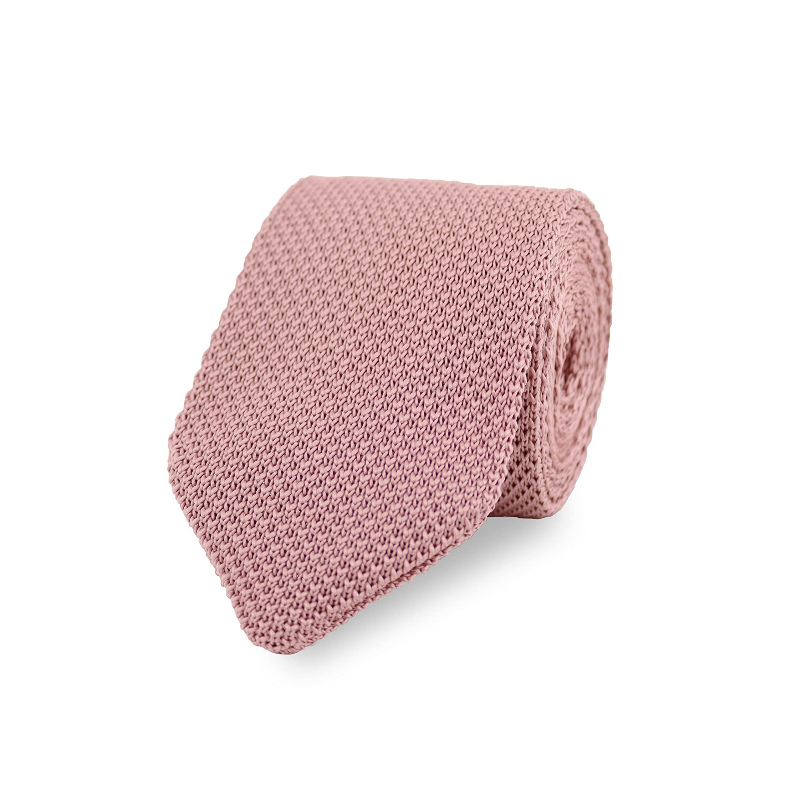The Gents Lab Men's Dusty Pink - 100% Polyester Diamond End Knitted Neck Tie (Dusty Pink)
