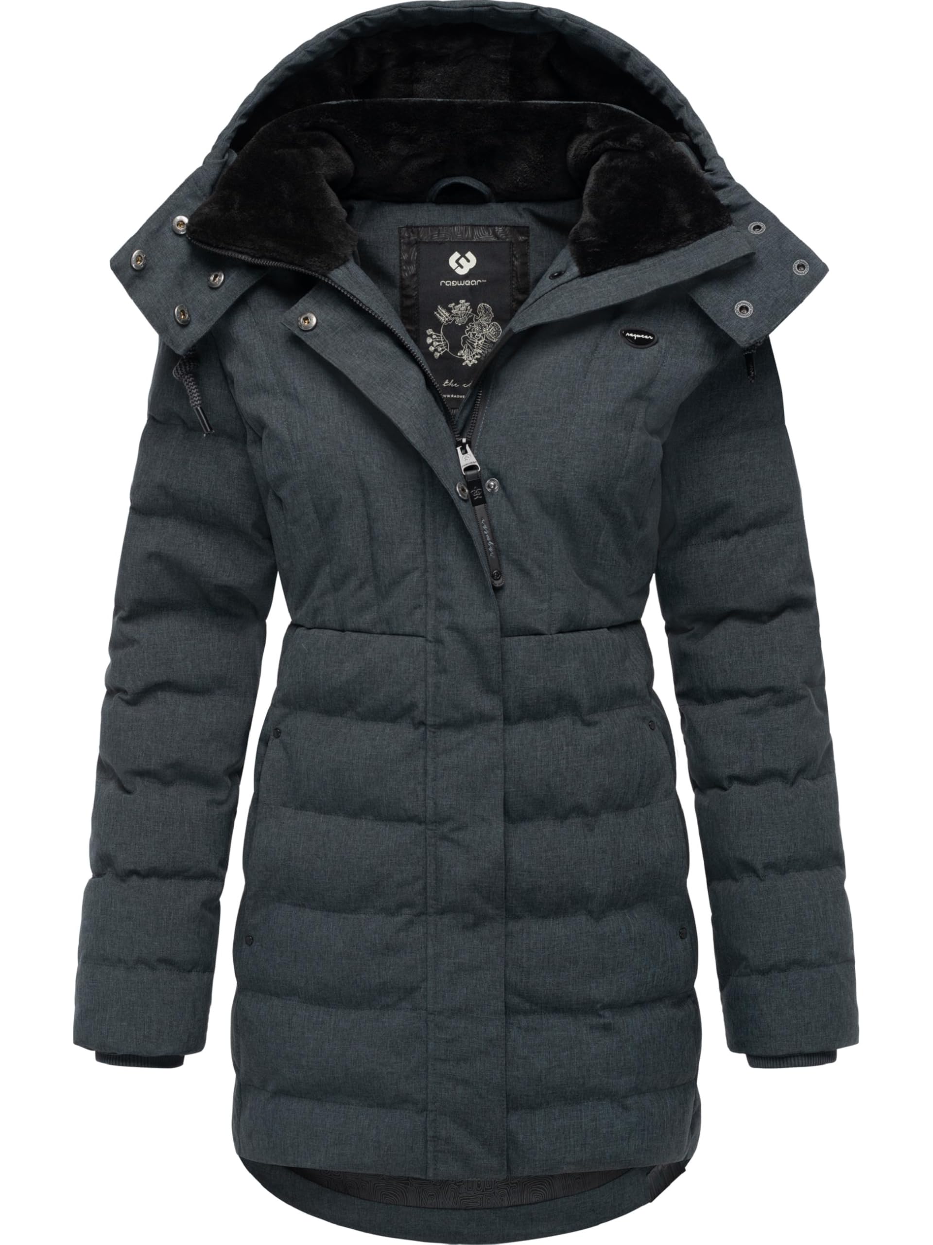 Ragwear Monade winterjas met capuchon voor dames in 9 kleuren, XS-5XL, zwart22, XS