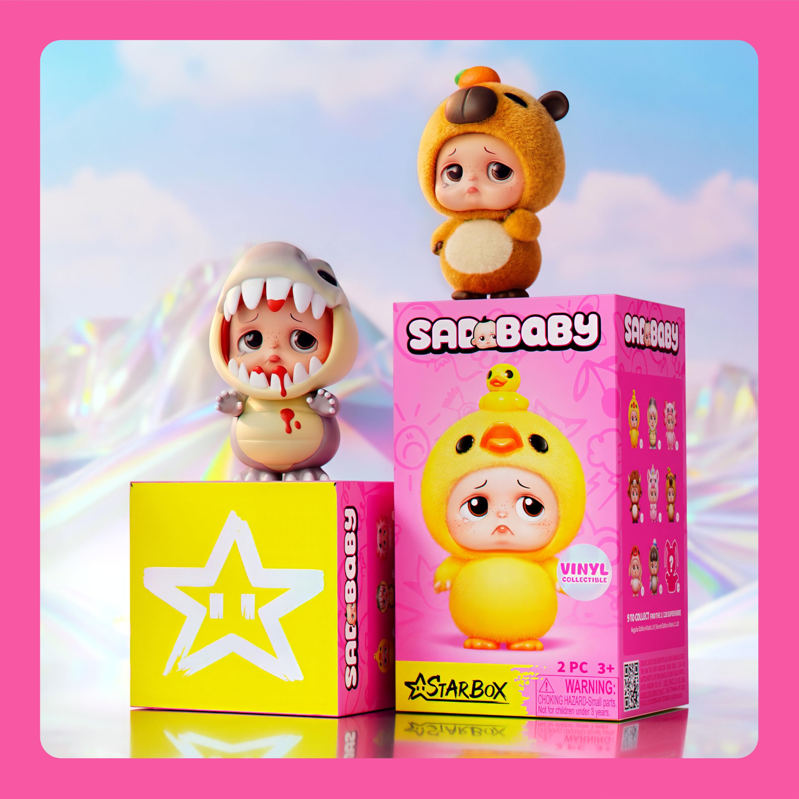 STARBOX Sad Baby Animals Series 1 – Blindbox-Sammelfigur (8 Pack), liebenswerte Tiercharaktere mit emotionalem Gesichtsausdruck, Überraschungs- und Sammelspielzeug für Kinder ab 3 Jahren