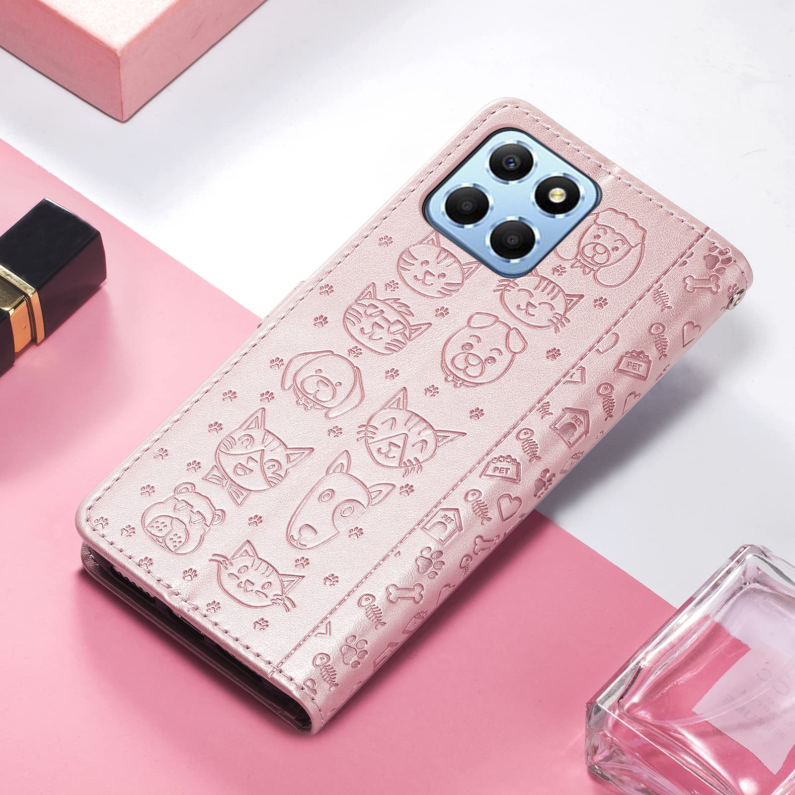 Cover per Honor X8a, Custodia Libro in Pelle Portafoglio Flip