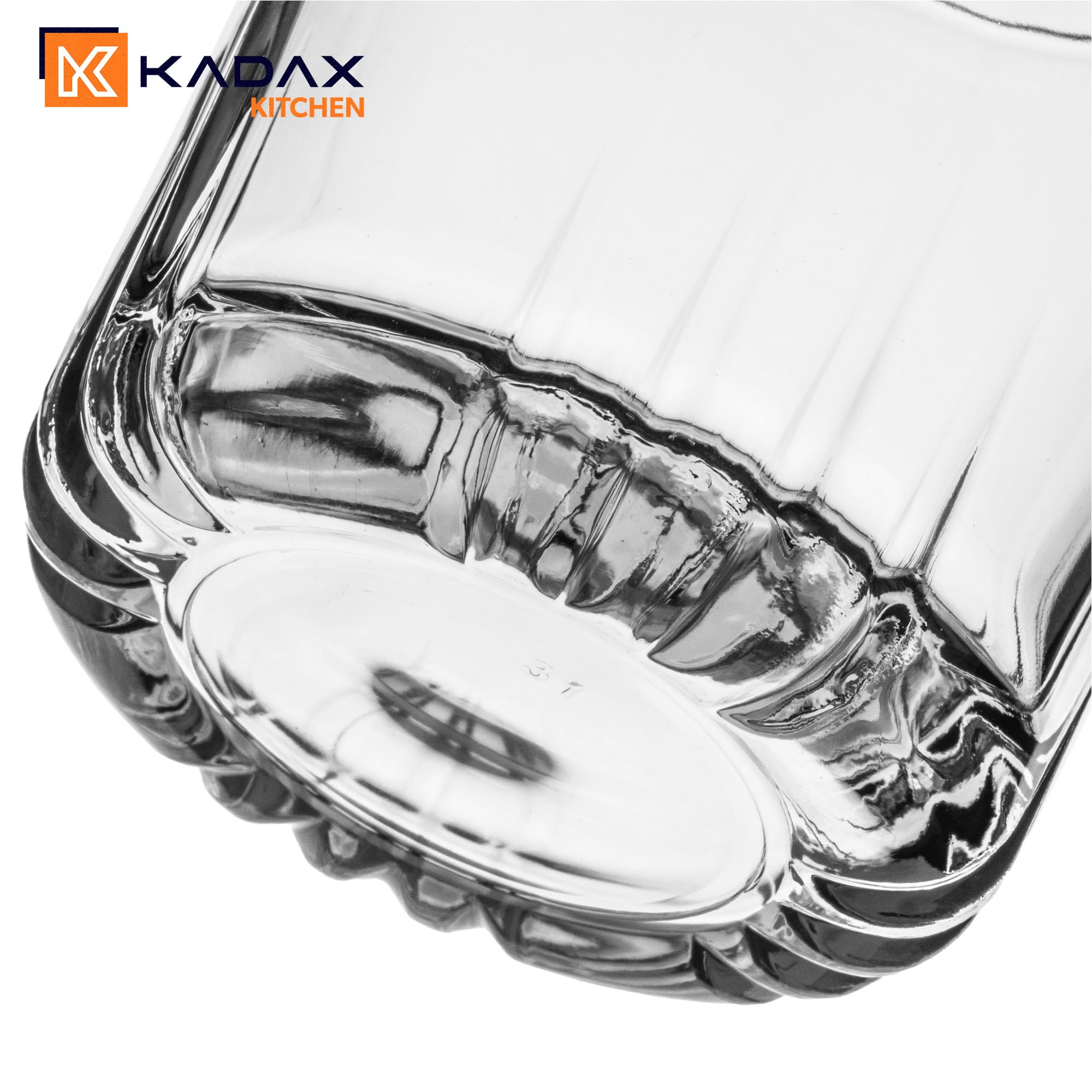 KADAX Vasos de whisky de 280 ml, juego de 8 vasos para zumo, agua, whisky, bourbon, whisky y cócteles, elegantes vasos con fondo pesado, vasos de agua de cristal