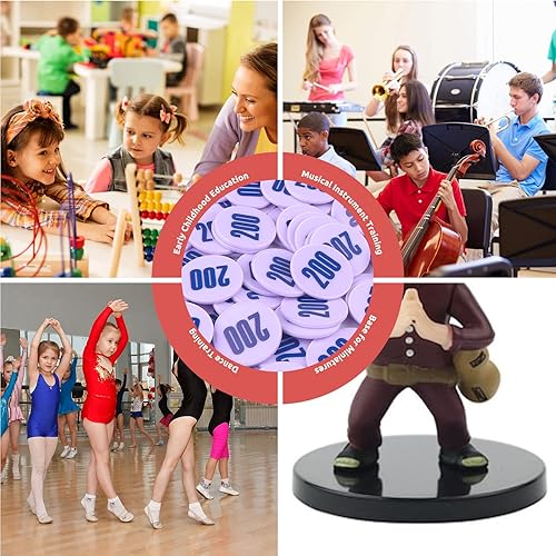 Vista 53 de Juego de 100 fichas de póquer – Monedas circulares de plástico de 1.58 pulgadas para juegos y contar, 0.16 oz cada una, accesorios perfectos