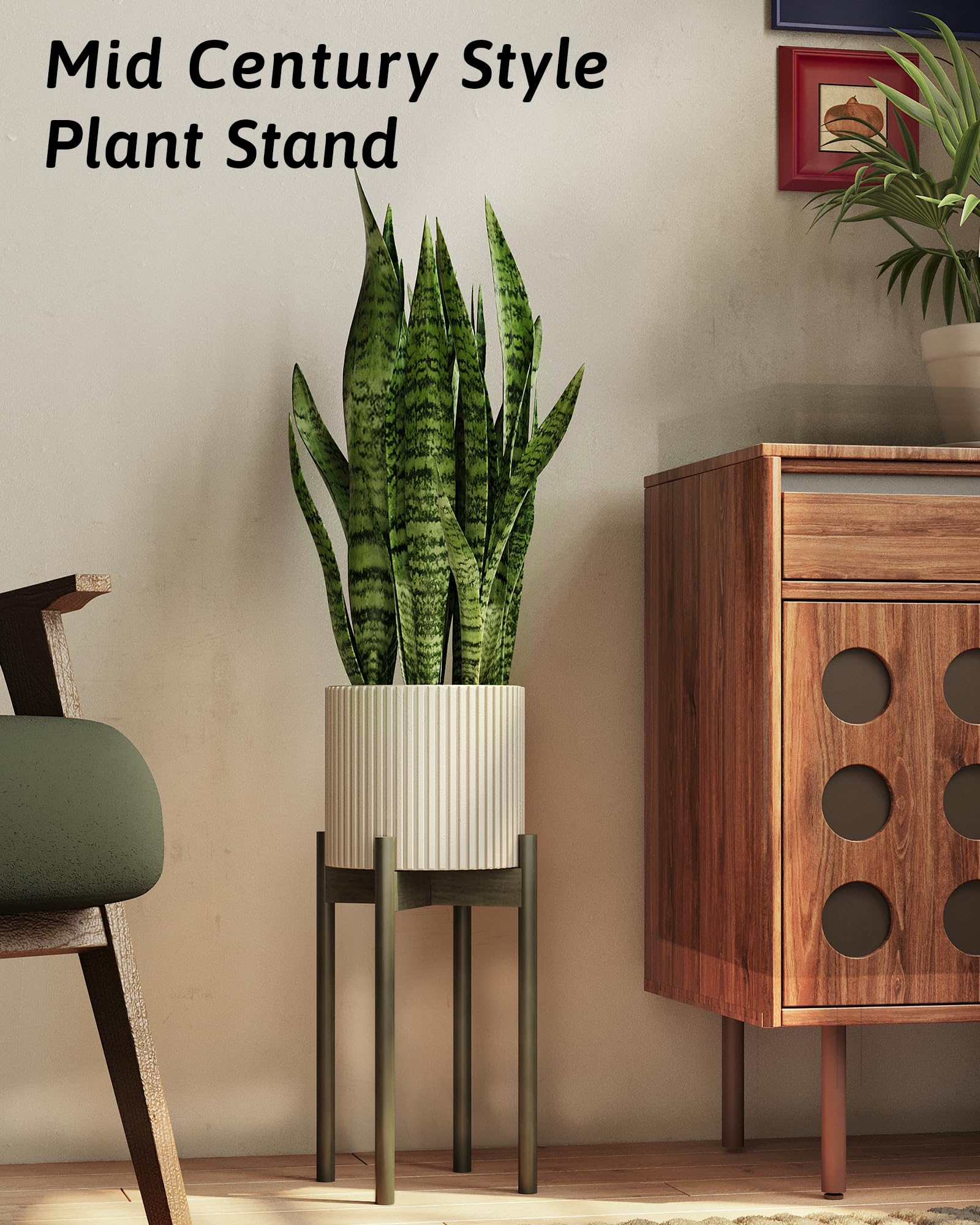 GENTINGBRO Support de plantes réglable en bambou pour intérieur de 20,3 à 30,5 cm, petit support de plante haut pour plantes d'intérieur, support de plantes à un seul sol, pour salon, balcon, chambre