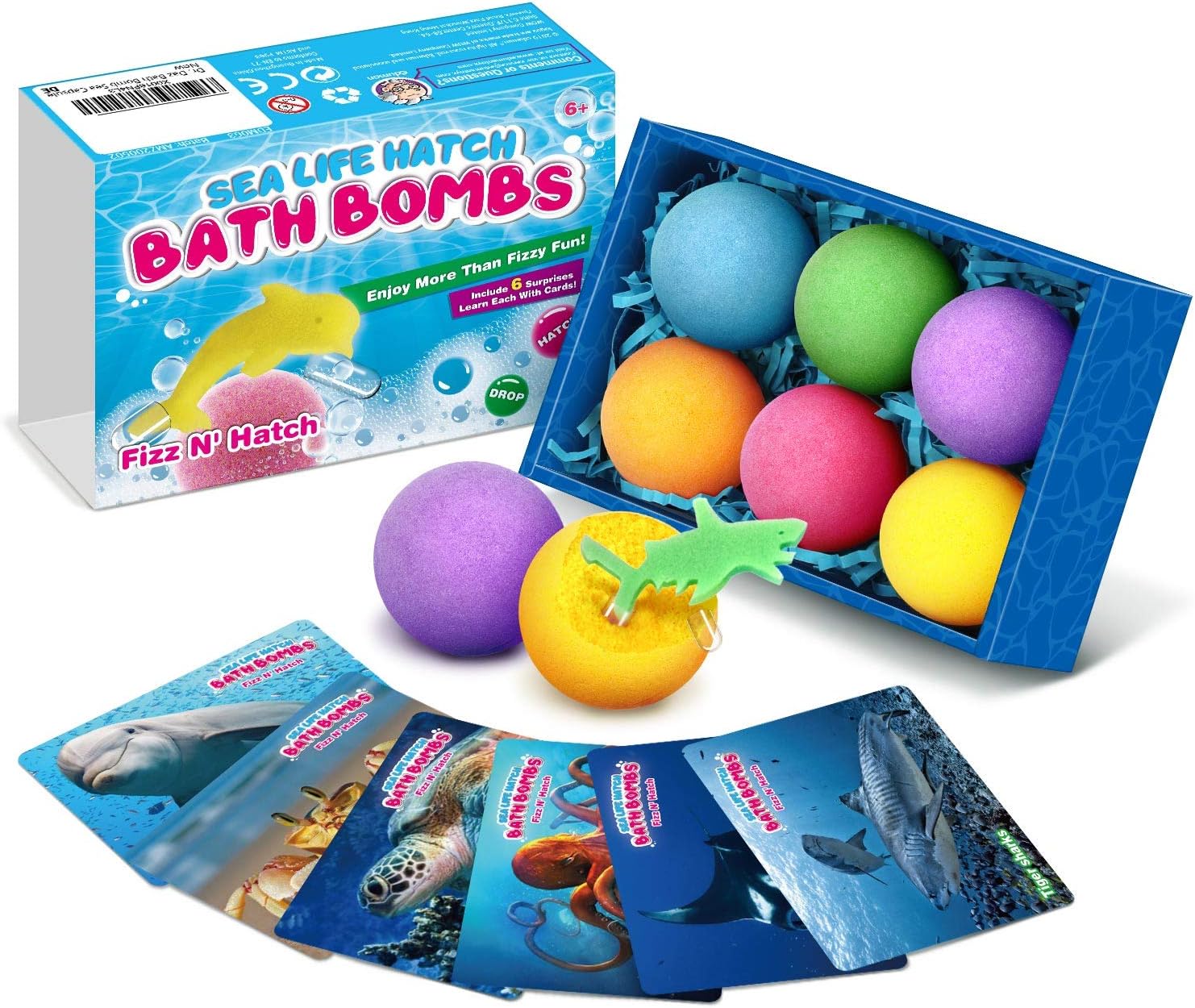 Dr. Daz Ocean Life Hatch Bath Bombs For Kids With Surprise Sea Capsule